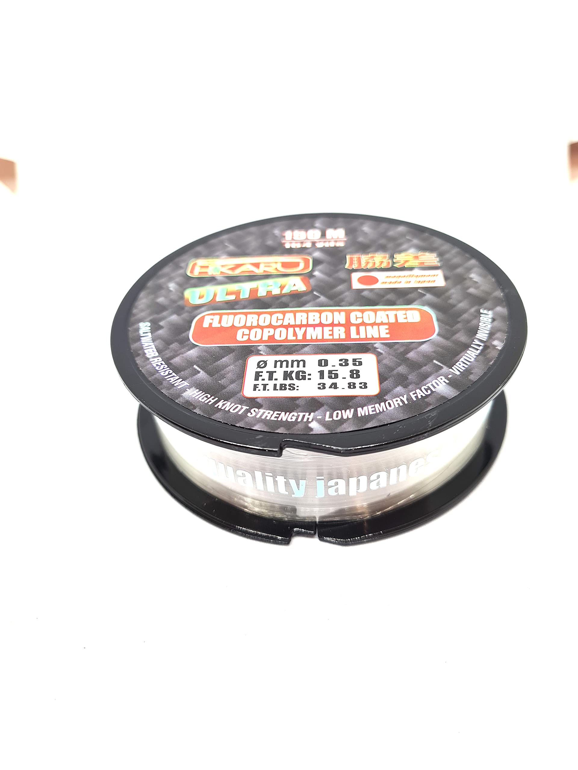 Armeriaonline Filo da Pesca fluorocarbon 0.35 mm 34.83 Libbre Trasparente 150 Metri Invisibile Mare Mulinello Spinning Pesca storione Trota Canna da Pesca