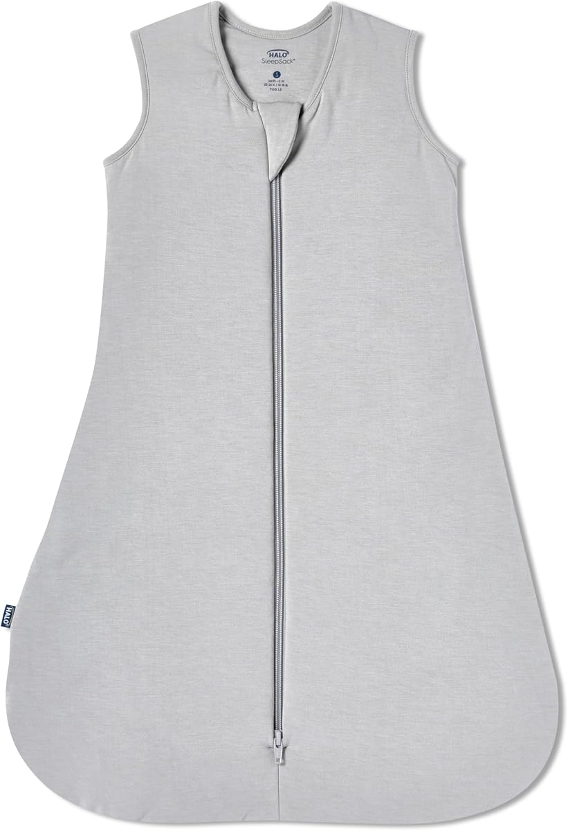 HALO SuperSoft Bamboo Wearable Blanket 1.5 TOG – Buttery Soft, Plush Baby Sleep Sack for Newborns, Infants & Toddlers, Hip-Healthy Design, Machine Washable, 0 – 6 Months, Small, Storm Grey