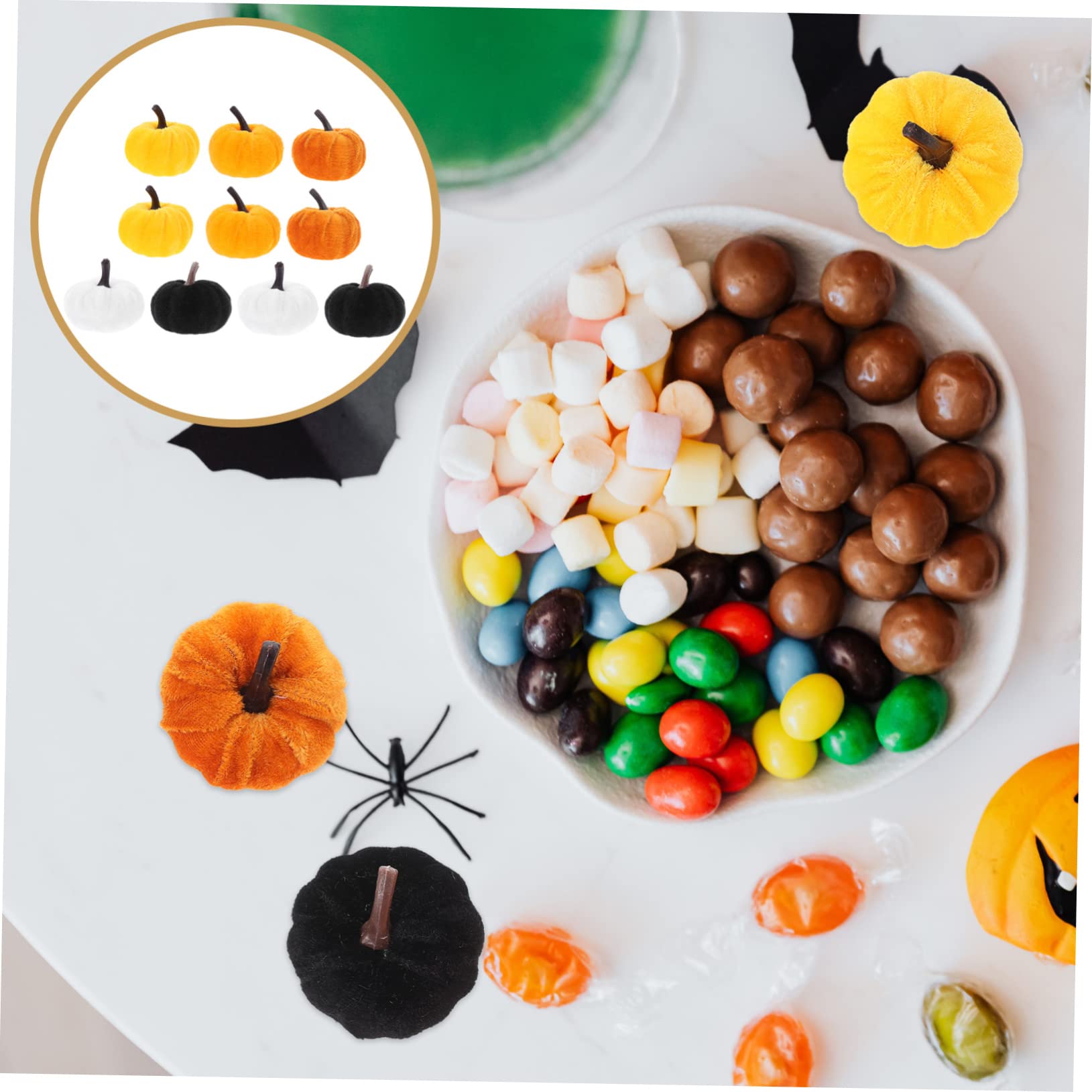 ABOOFAN 5 Set Zucca Di Flanella Decorazioni Di Halloween Decorazioni Autunnali Oggetti Di Scena Per Torte Nel Bosco Zucche Artificiali in Tessuto Zucche Artigianali Stoffa 10 Pezzi*5