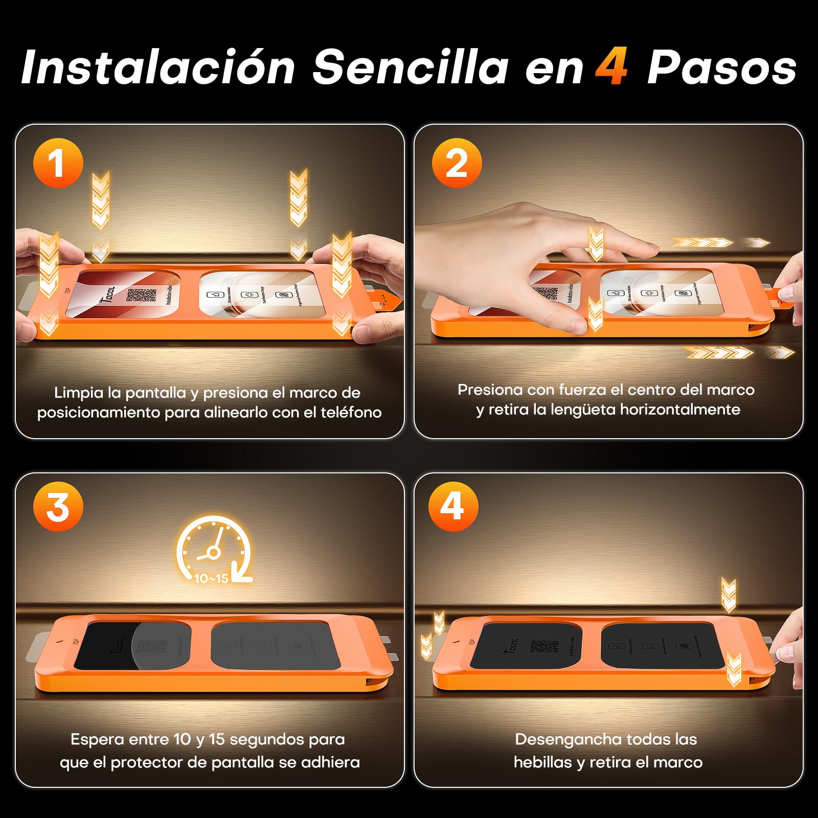 TOCOL Protector Pantalla para iPhone 17 Pro Max, Alineación Automática para Una Instalación Rápida, Cristal Templado de Dureza 9H Inastillable, HD Transparente, 2 Piezas — view 5