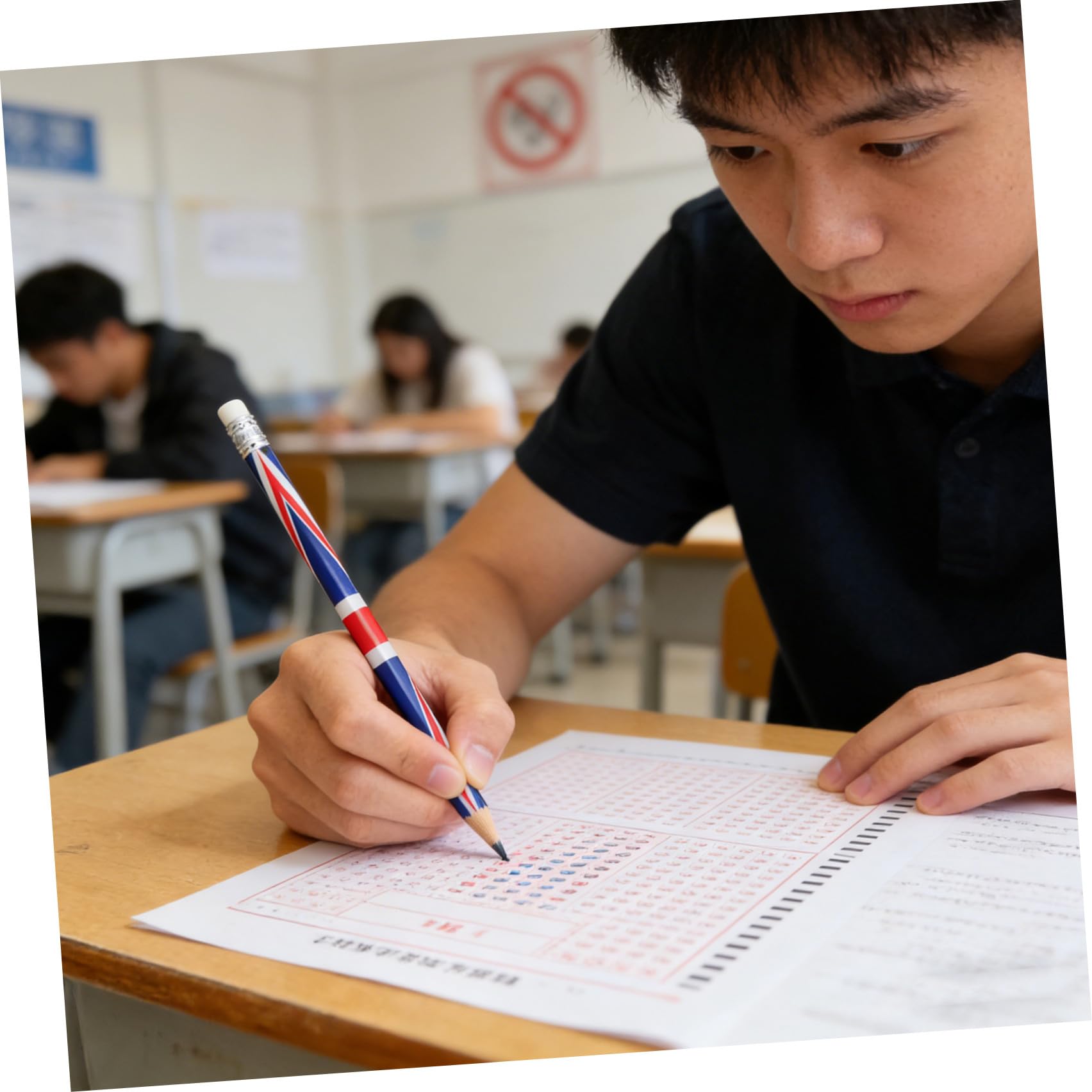 Lot de 120 Set de Set de Crayons en Bois avec Motif Drapeau, Utilisation Multifonctionnelle, Expérience D'écriture Fluide, pour Récompenses en Classe et Événements