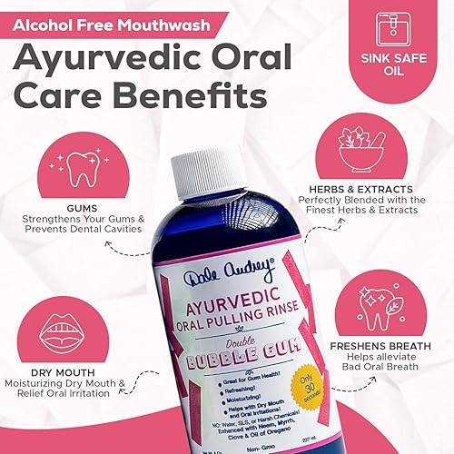 Miniatura 2 de Dale Audrey Aceite de sésamo orgánico para dientes y encías  Fabricado en Estados Unidos, paquete de 3 sabores de menta, canela y goma de mascar de