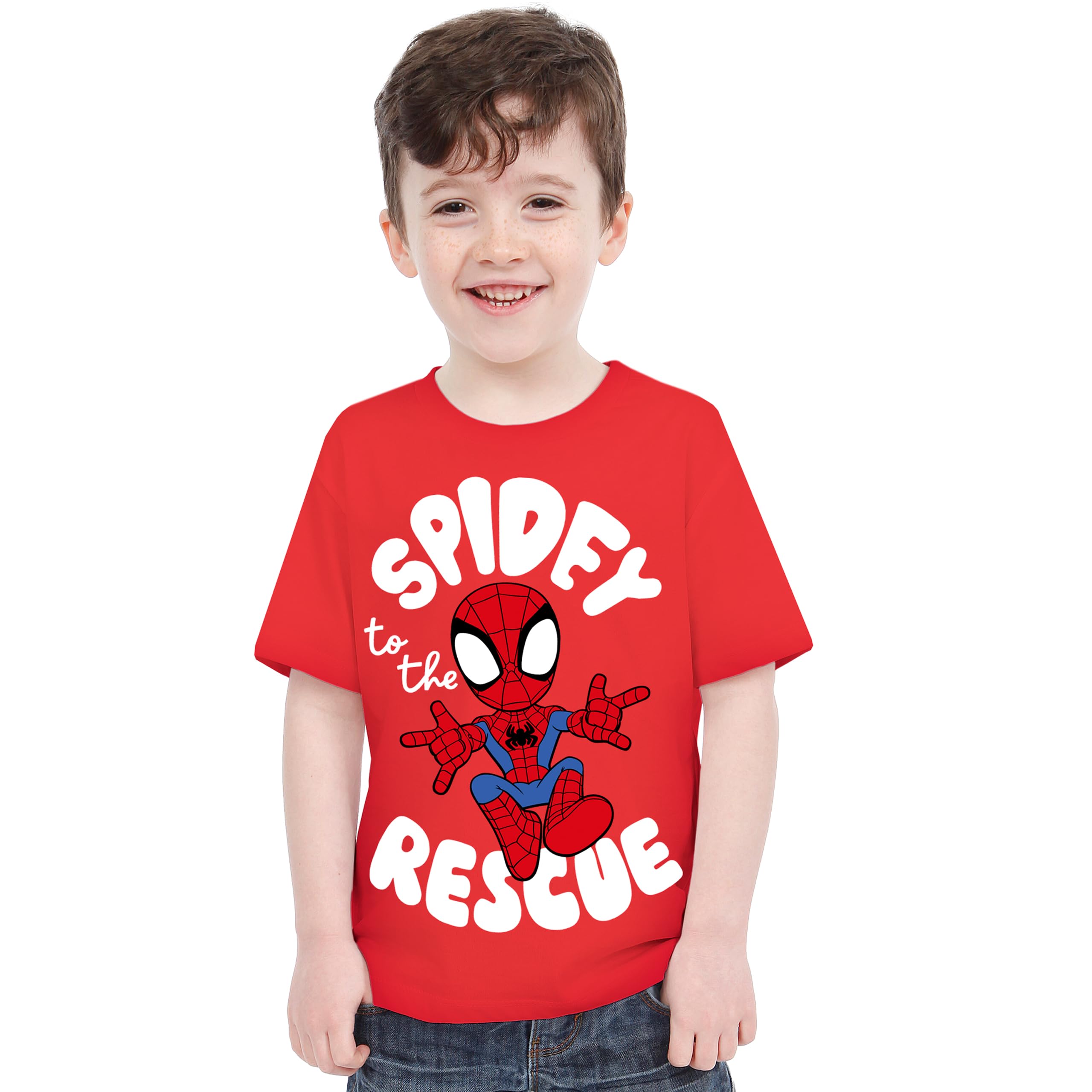 Koszulka Marvel Spiderman | T-shirt Chłopięcy Spidey And His Amazing Friends | Koszulki Chłopięce Spidey | Czerwony 128
