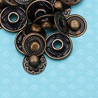 Vista 8 de EXCEART 10 juegos de botones a presión de metal retro en forma de rosa, bolso de mano, pies, cabeza de clavo, aleación de zinc, coser, cierre a