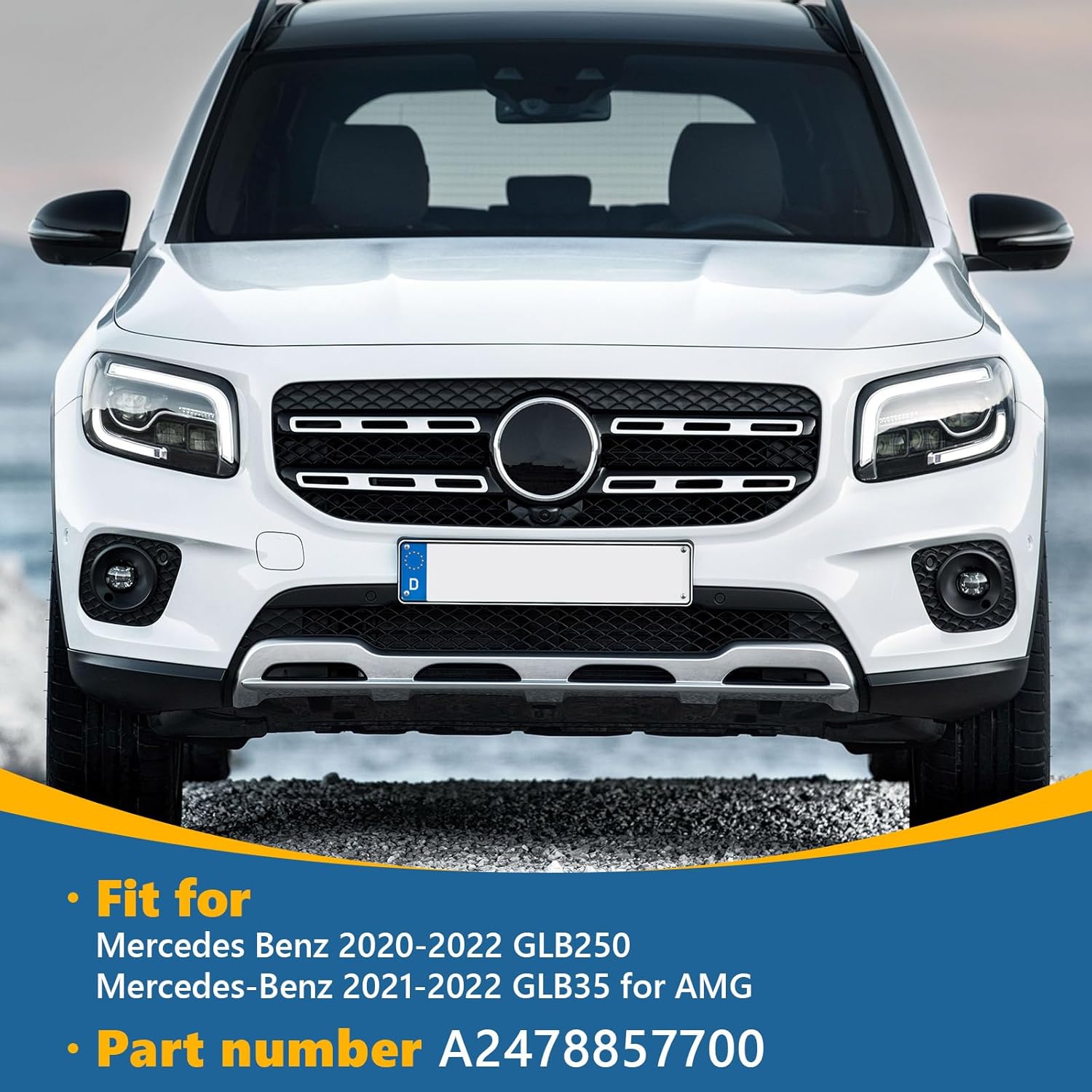 TOPUS Front Bumper Tow Hook Cover Cap for Mercedes Benz GLB Class W247 X247 Fit GLB180 GLB200 GLB250 GLB35 SUV 2019 2020 2021 2022 2023 Towing Eye Lid Trailer Cover A2478857700 2478857700 (White)