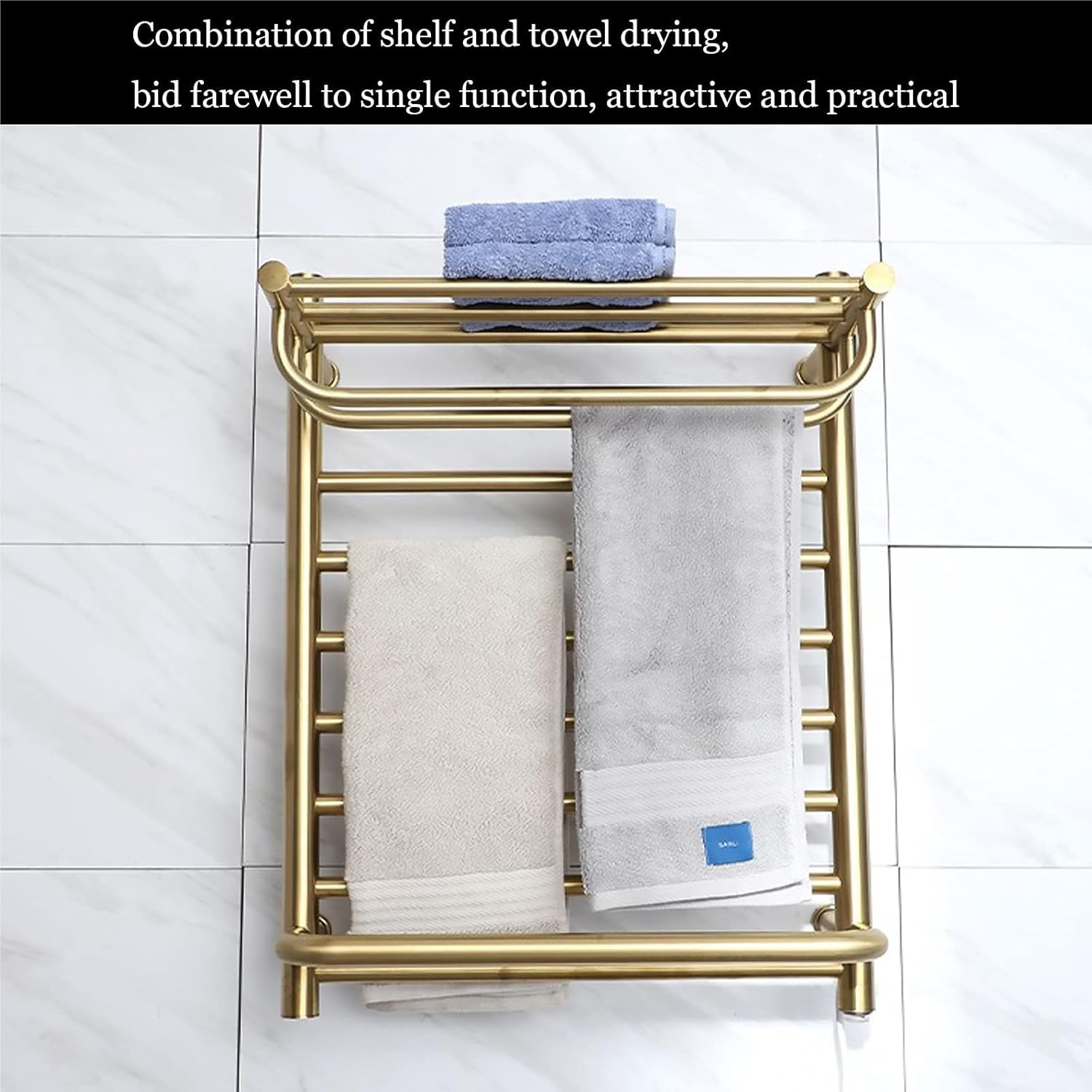 Towel Warmer Electric Wall Mounted Racks Low Power Smart Towel Rack Stainless Steel Heated Rails 6 Bar Dryer-Hard Wired(Plug in)