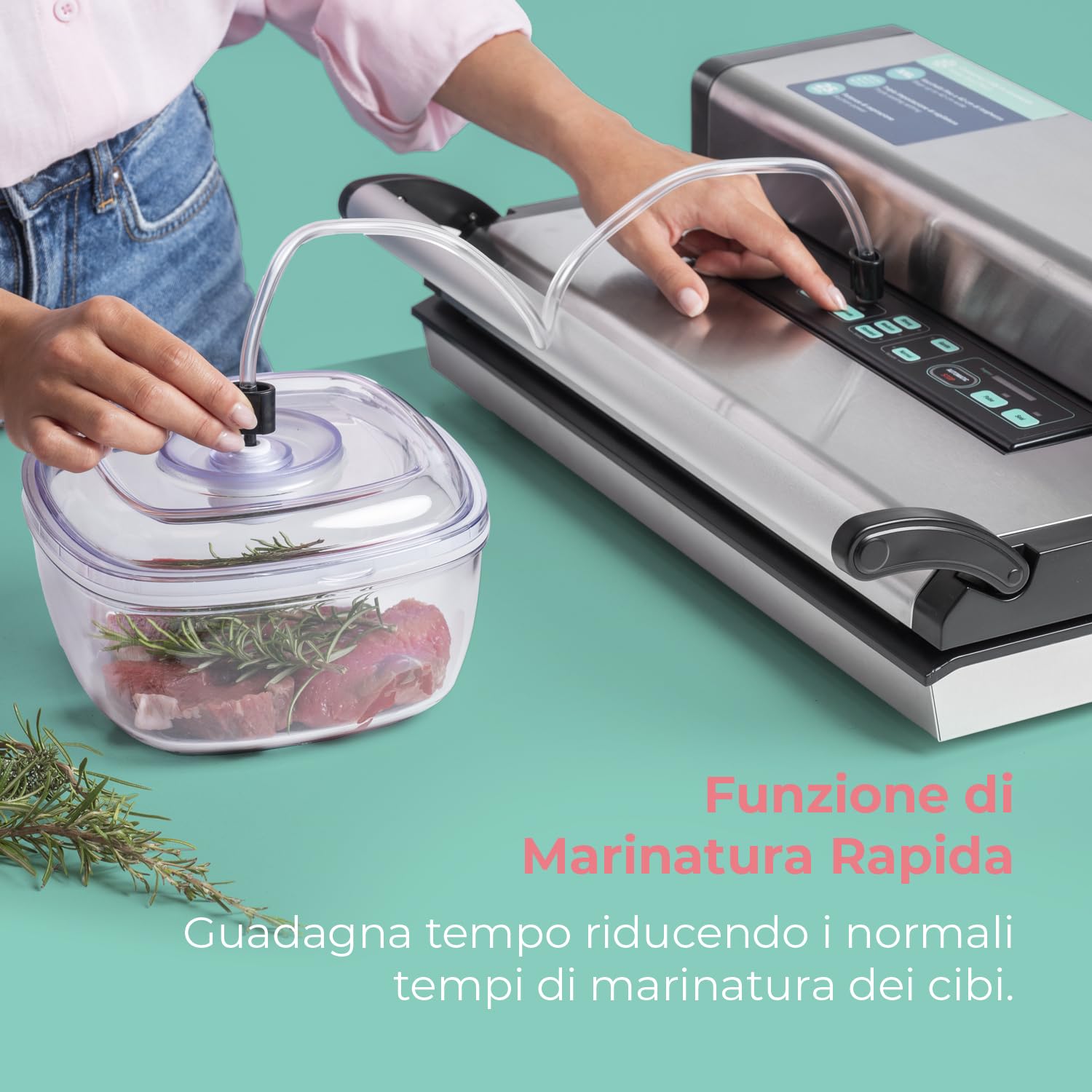LAICA VT3250 Macchina Sottovuoto Professionale - 1 Rotolo da 40cm Incluso | 100 cicli automatici consecutivi, aspirazione regolabile 25 l/min, tripla sigillatura, larghezza MAX sacchetti 40 cm