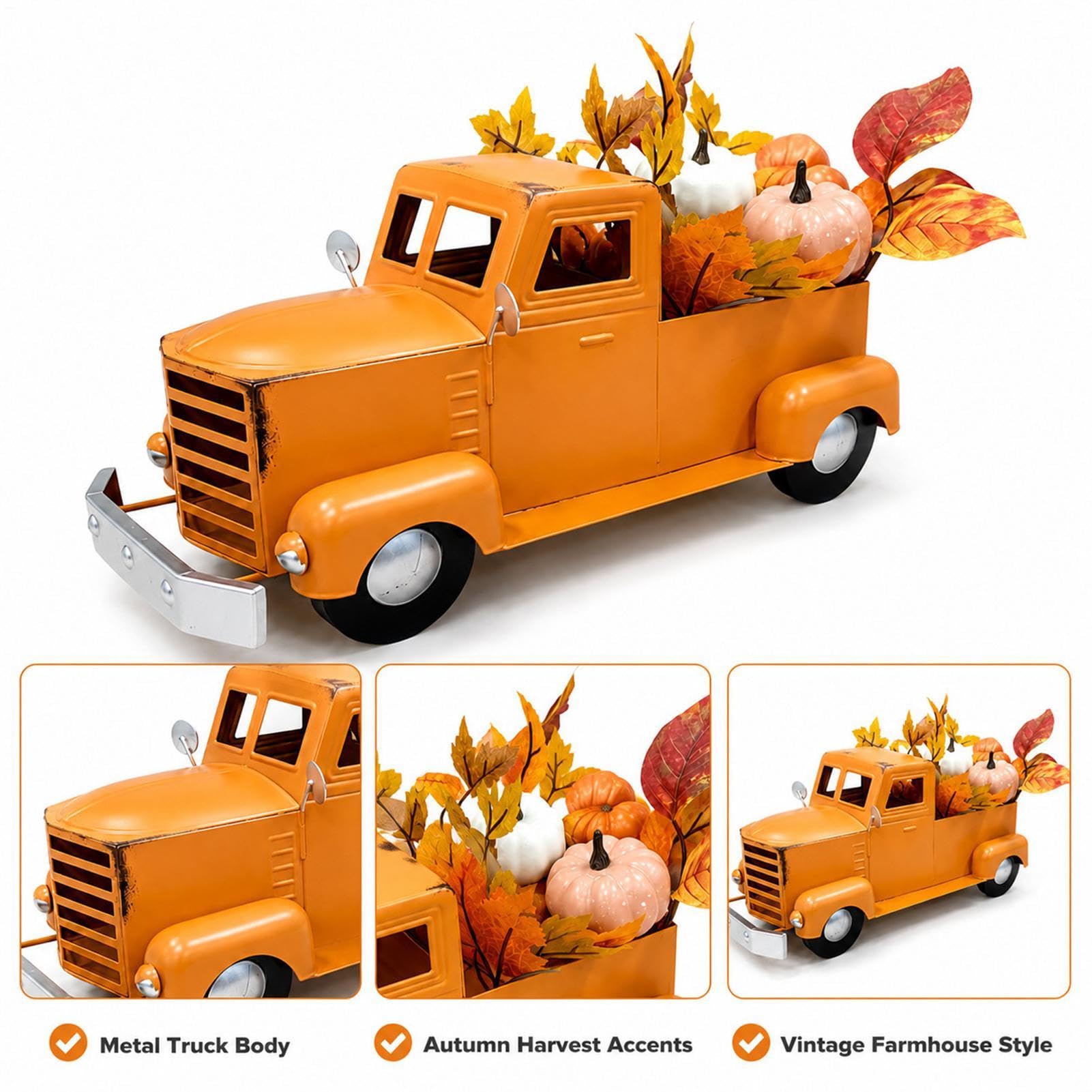 Dekoration LKW Metall Pick-up Vintage Thanksgiving 32 cm