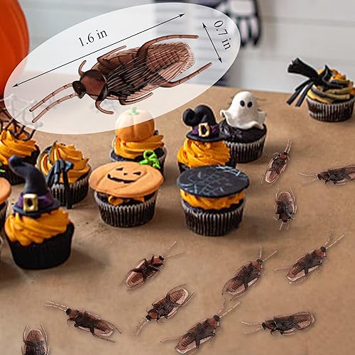 Miniatura 4 de Jucoan Paquete de 300 cucarachas falsas, insectos de cucarachas de plástico realistas, broma falsa simulada, regalo de broma de insectos para
