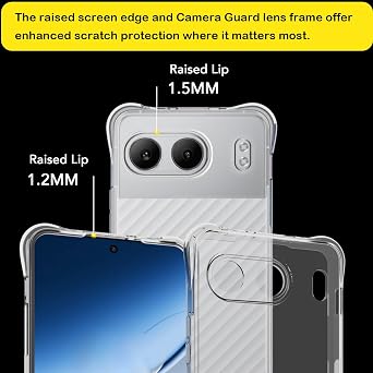 USTIYA Case for OnePlus Nord 4 5G 1+ Clear TPU Four Corners Military-Grade Protection Cover Transparent Soft funda