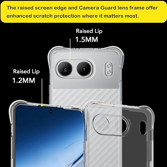 USTIYA Case for OnePlus Nord 4 5G 1+ Clear TPU Four Corners Military-Grade Protection Cover Transparent Soft funda