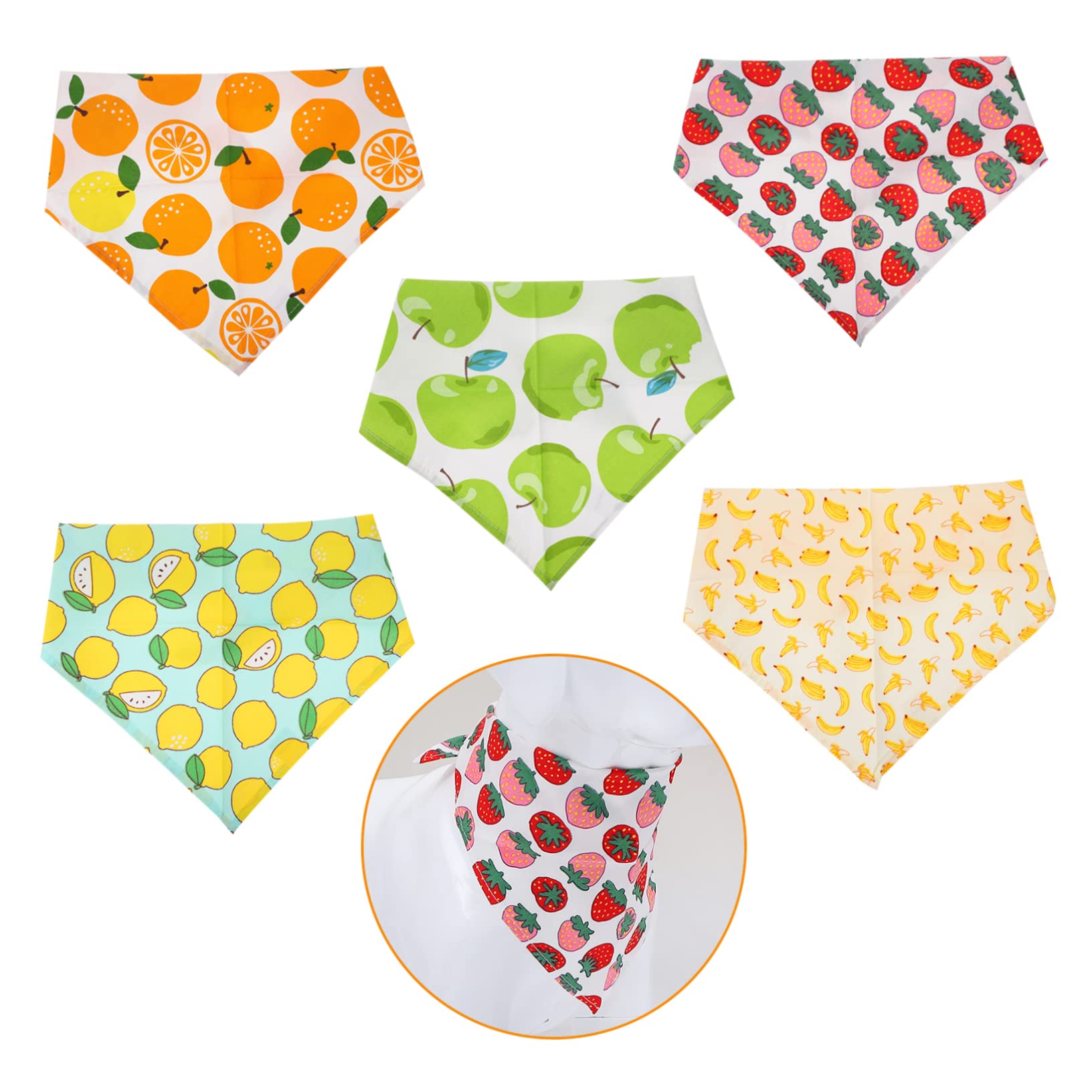 INOOMP 10stücke Hundebandanas Aus Verstellbare Haustierhalstücher Mit Fruchtigem Muster Für Hunde Und Katzen Saugfähige Pet Scarves Für Jeden Tag Und Besondere Anlässe