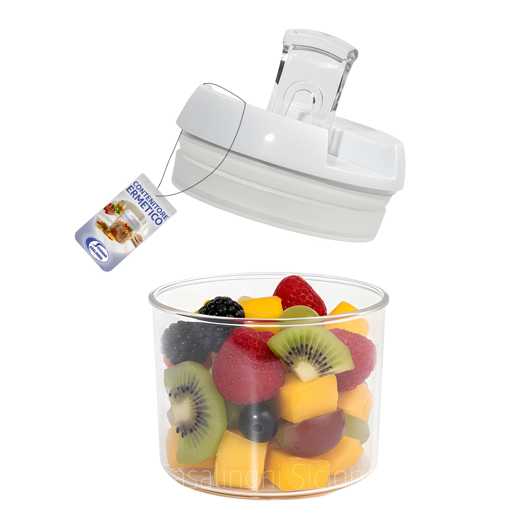Sicignano Contenitore Ermetico Cucina SalvaGusto, Plastica Trasparente, Sovrapponibile, Varie Misure (900 ml, 6 pezzi)
