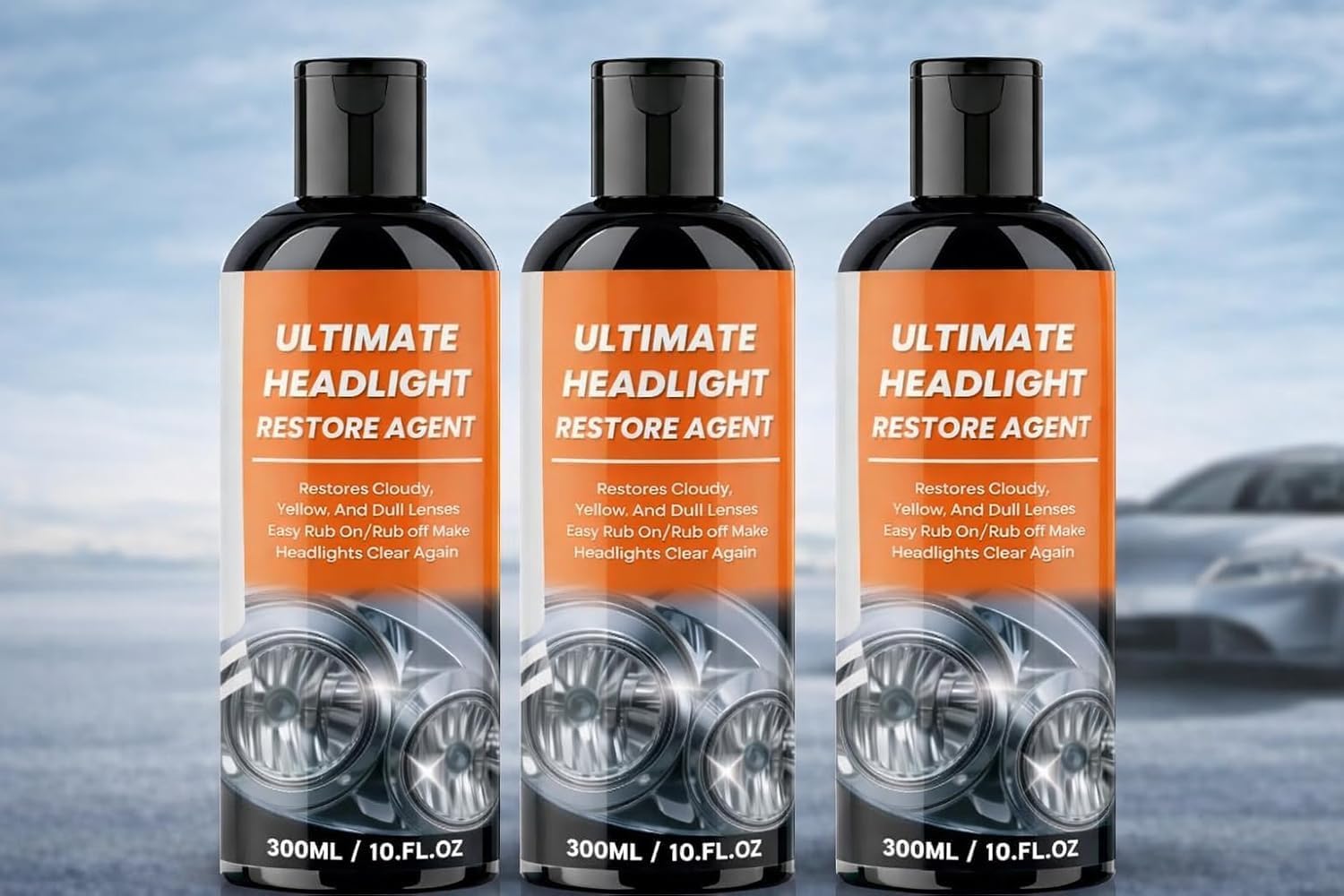 Ultimate Headlight Restore Agent 300ml – Car Headlight Cleaner & Restorer Liquid – Removes Yellowing, Oxidation & Foggy Lens – Easy Rub-On Rub-Off Formula for Clear, Bright Headlights (Pack of 3)-image-48