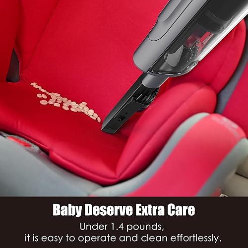 Miniatura 8 de Aspiradora de mano inalámbrica, ligera de 1.4 libras con potente succión, base de carga, recipiente de polvo vacío y desmontable de un solo toque