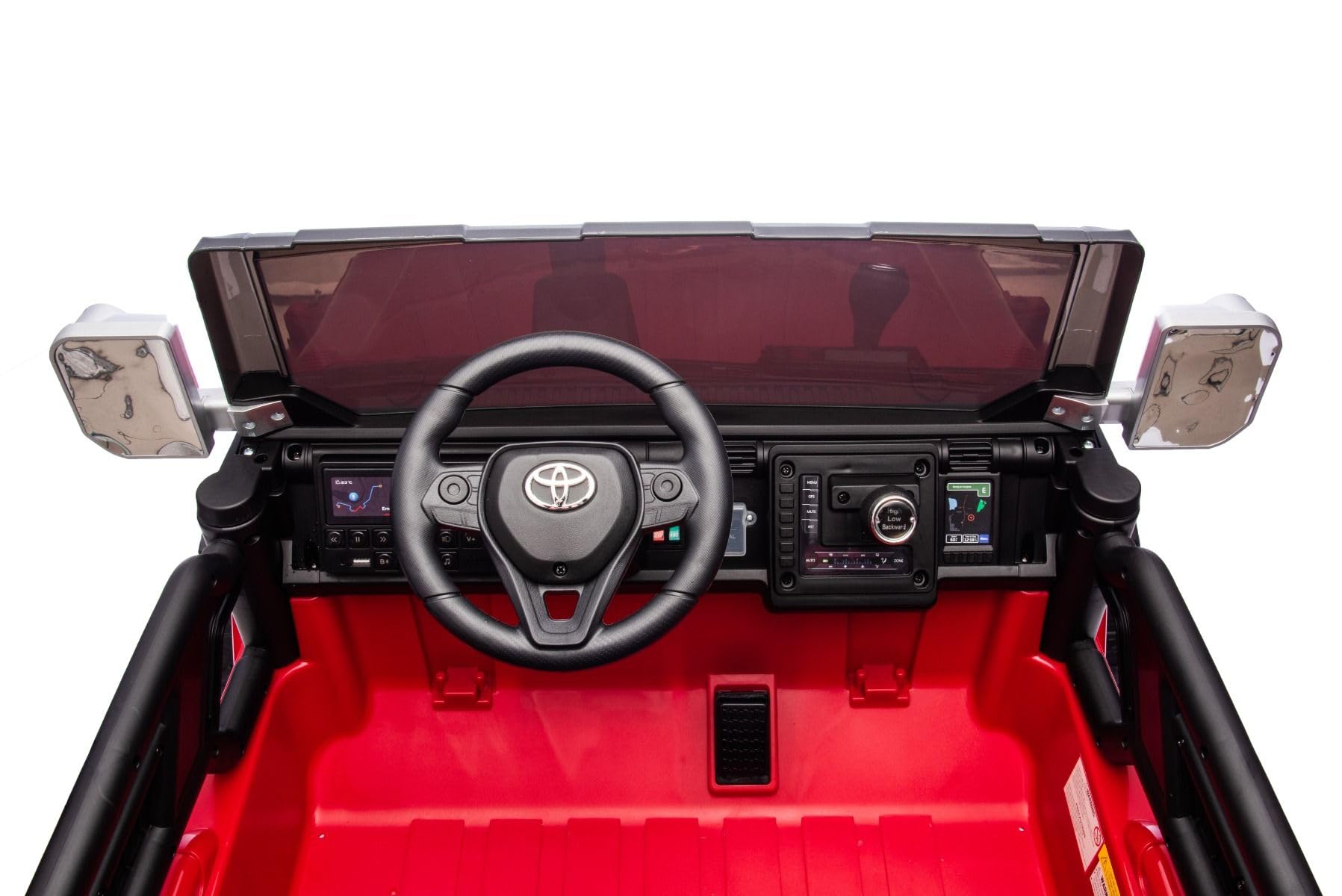 RIRICAR 4x4 Voiture électrique Enfants 2 Places Toyota FJ Cruiser XXL, sous Licence, Rouge, Batterie Lithium Portable, châssis surélevé, Deux sièges, Suspension arrière, télécommande 2,4 GHz