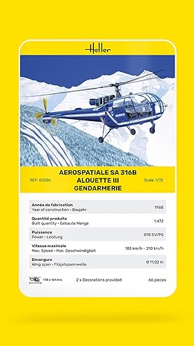 Miniatura 6 de Heller SA316B Alouette III Gendarmería Helicóptero Kit de construcción