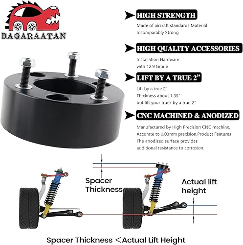 Miniatura 10 de BAGARAATAN Kits de elevación de nivelación delantera de 2.5 pulgadas, eleva tu vehículo 2.5 pulgadas, kit de nivelación de elevación delantera