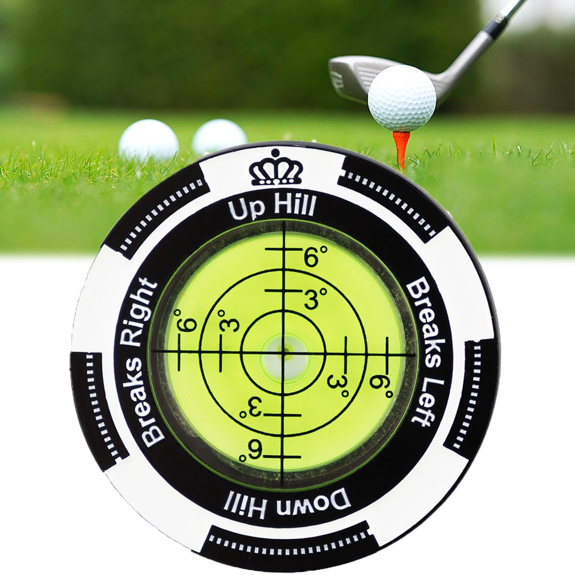 Golf Reader Horizontal Ball Marker z Poziomnicą, Precyzyjny Czytnik Zieleni, Klips na Czapkę