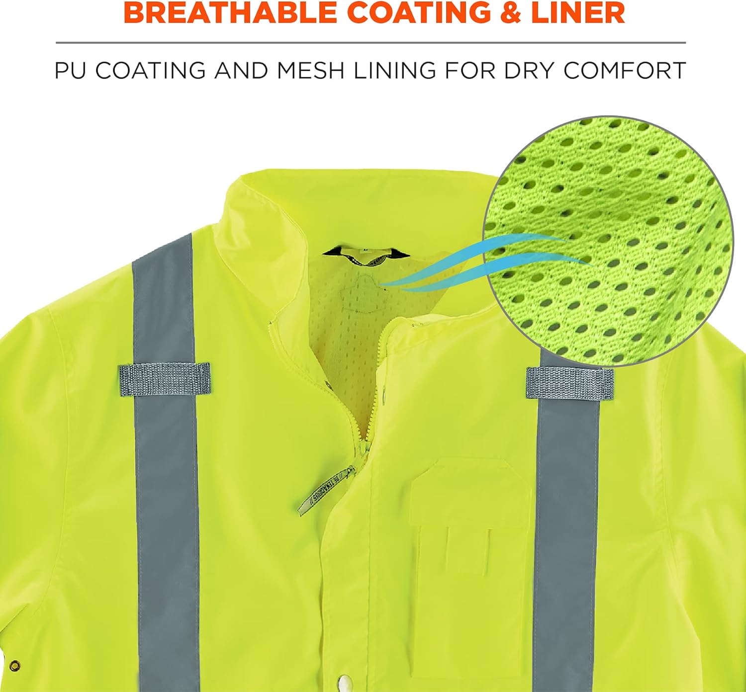 ❤ Crazy Deals Ergodyne Standard Class 3 Hi-vis Rain Jacket Black Bottom