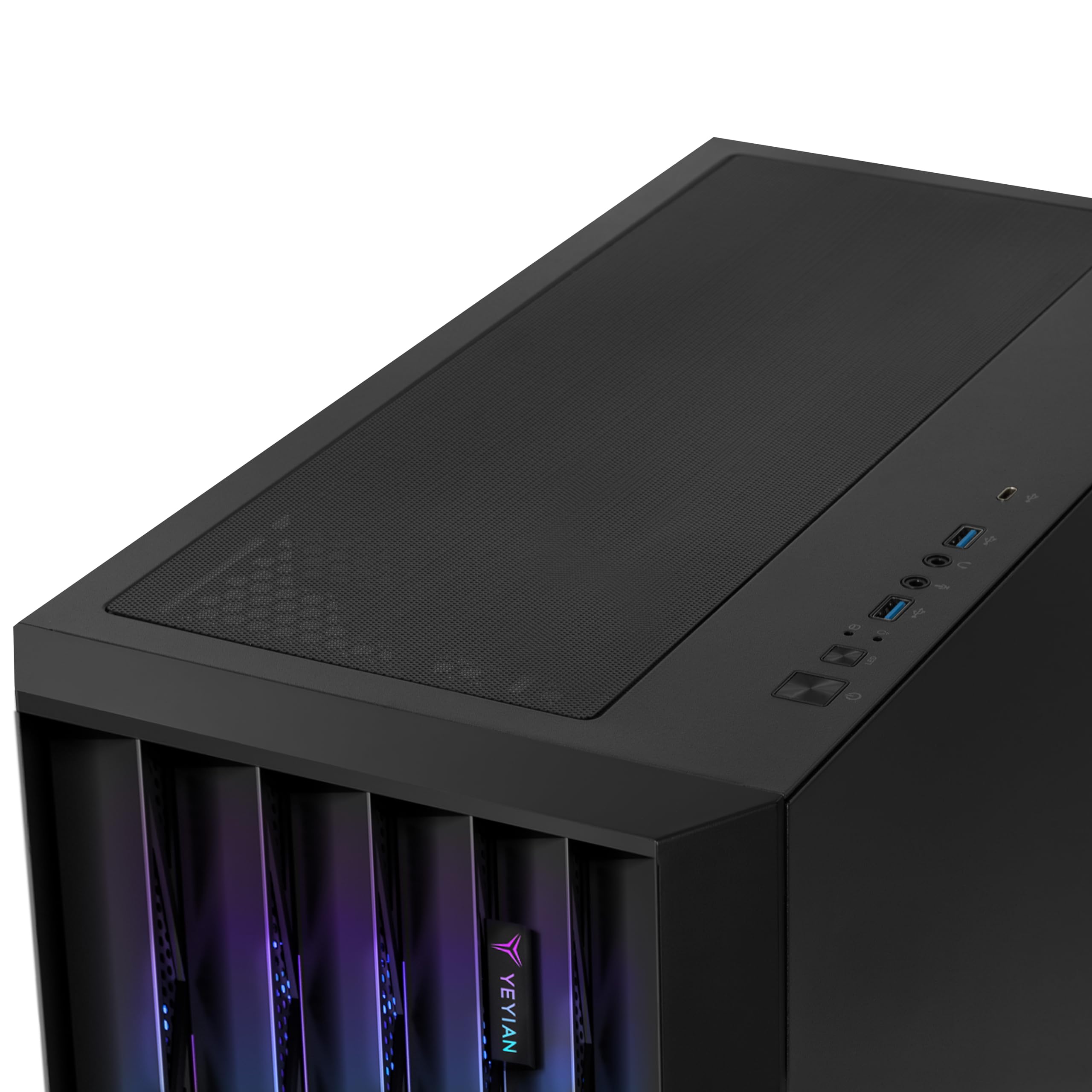 YEYIAN Phoenix Gamer PC Case | Mid Tower | ATX, M-ATX, ITX | Pannello Frontale Indirizzabile | Pannello Maglia di Ferro | 4 Ventole ARGB PWM | 3 Anteriori 1 Posteriore 120mm | CPU 170mm | GPU 400mm