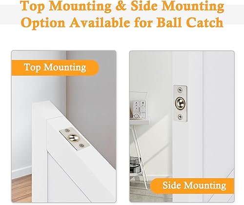 Miniatura 5 de Puertas francesas con cierre de bola de 48 x 80 pulgadas, puertas dobles preacabadas y pintables de vidrio esmerilado con cierres de bola, bisagras