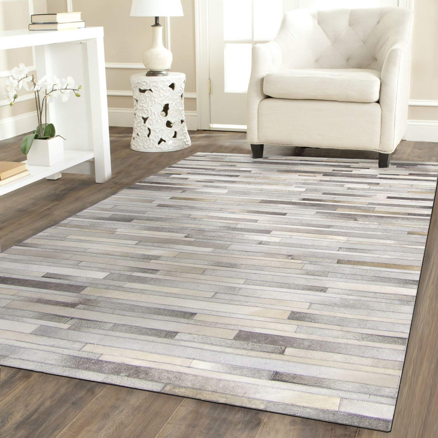 Buy Grey White Cowhide Patchwork Rug Cowhide Area Patchwork Leather