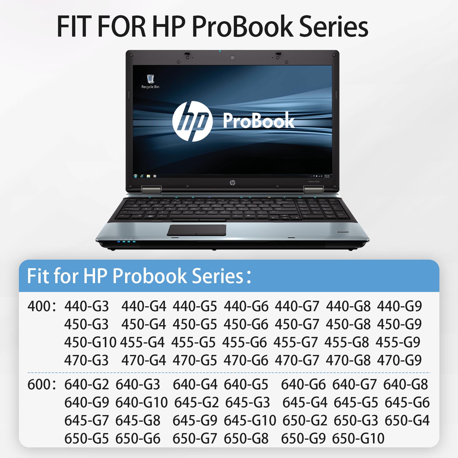 65W Blue Tip Laptop Charger for HP Probook 450 G10 G9 440 450 455 470 G3 G4 G5 G7 G8 for Probook 640 650 G5 G6-for HP Elitebook 725 755 820 840 G3 Ac Adapter