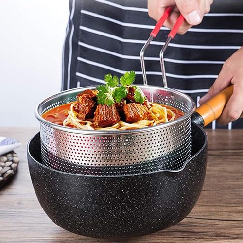 Miniatura 5 de DOITOOL Cesta redonda para freír profunda: cesta de acero inoxidable para freír francesa con asa, cesta para freír fritas, colador para freidora de