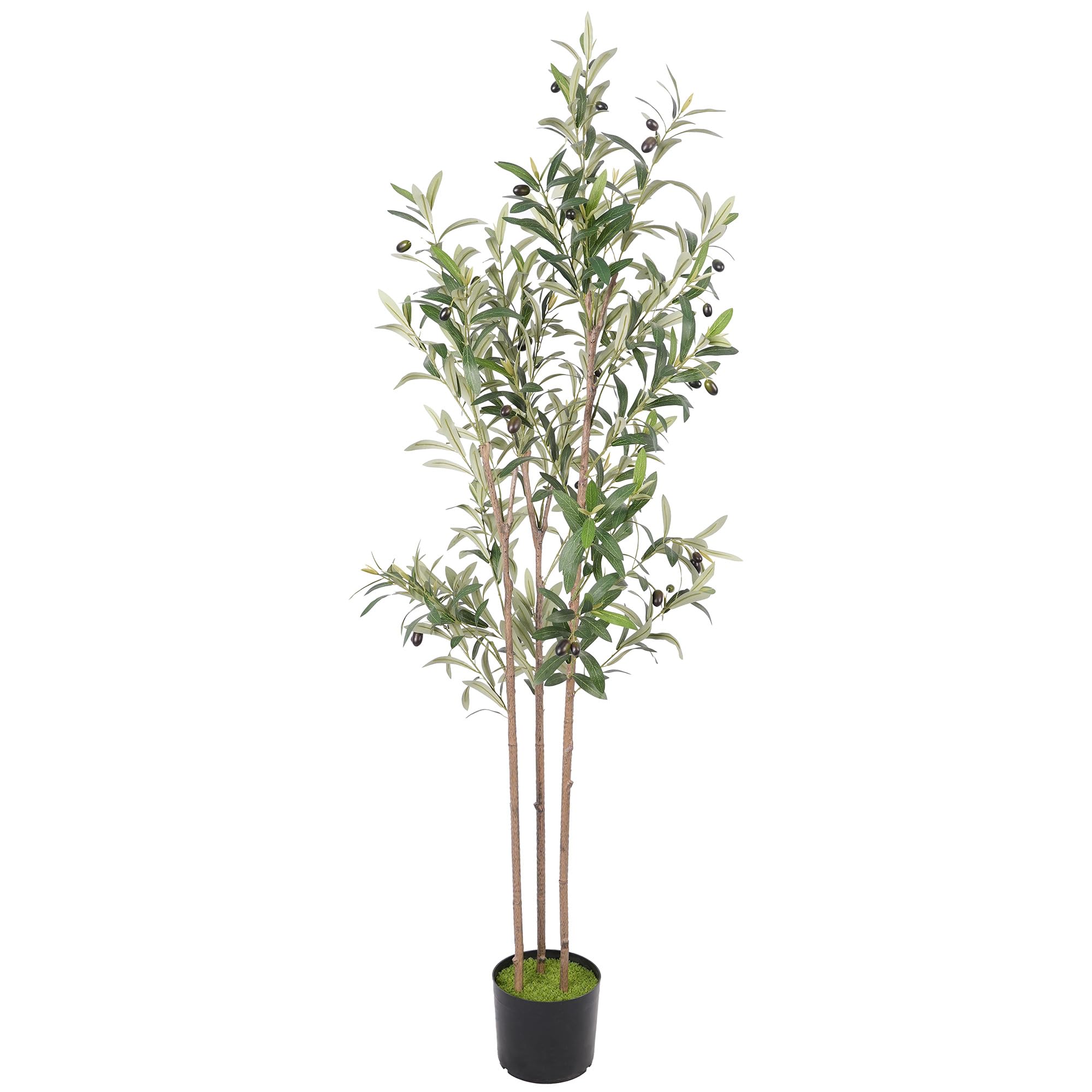 HOMCOM 148 cm Decorative Artificial Plant, Silk Olive Tree with 553 Leaves in Cement Pot, Fake Plant for Home, Office, Living Room, Indoor Decor