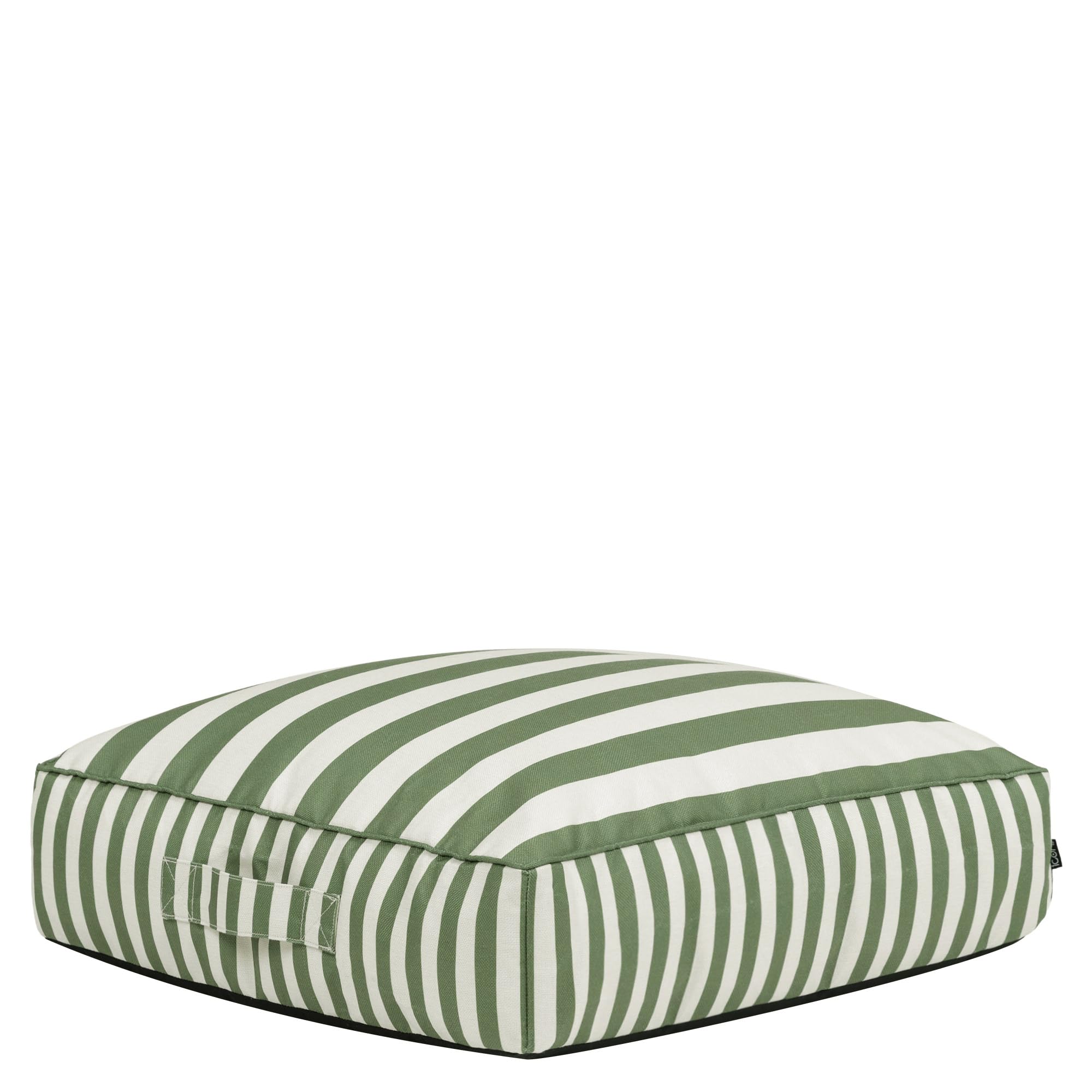 icon Striscia Solus Pouf Poggiapiedi, Verde, Pouf de Esterno, Tessuto Resistente All'acqua, Piccolo Pouf Sacco con Riempimento Incluso, Gardino, Sedia de Gardino, Mobili da Gardino, Terrazza
