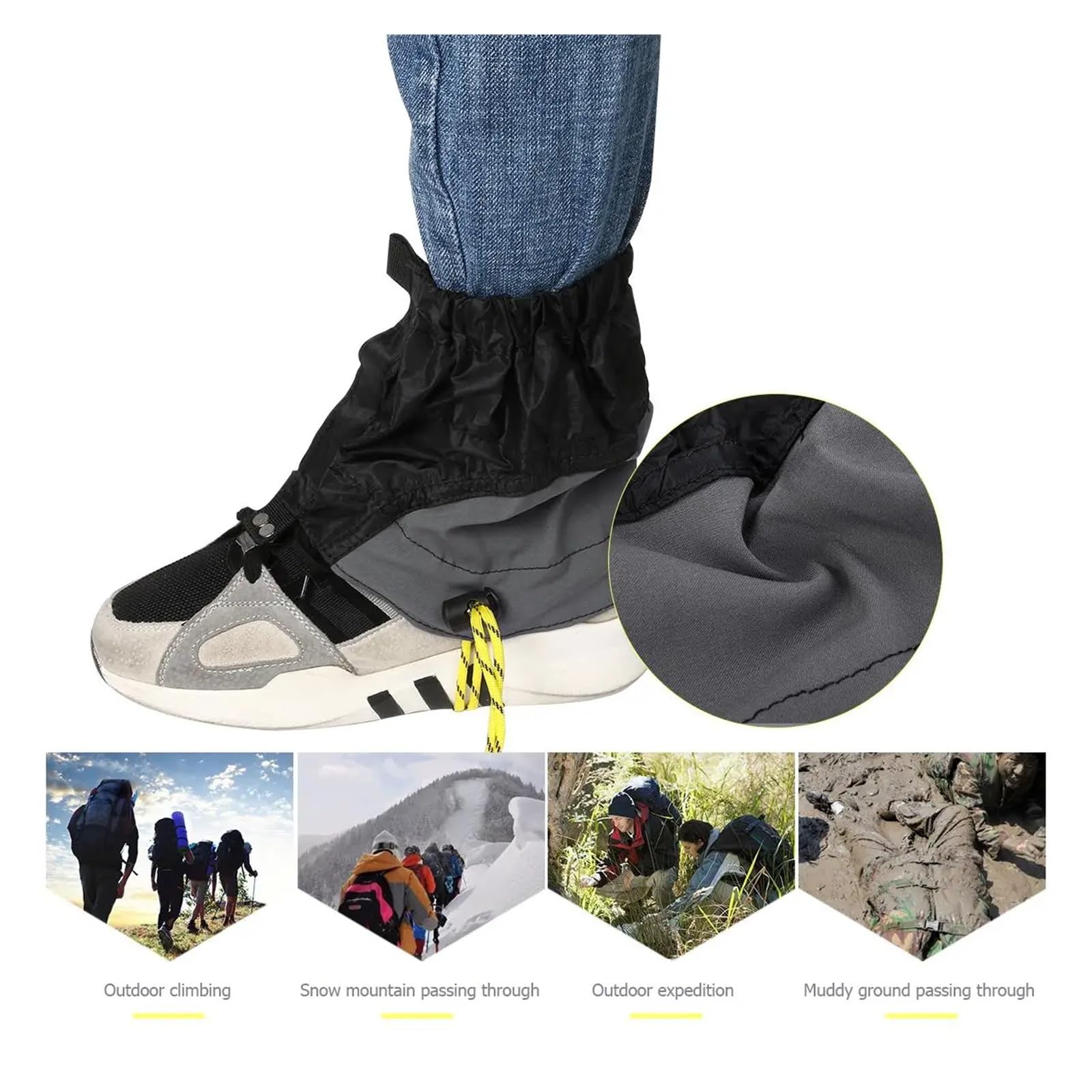 Guêtres élastiques imperméables, couvre-chaussures, guêtres de randonnée, camping, neige, chevilles, jambières
