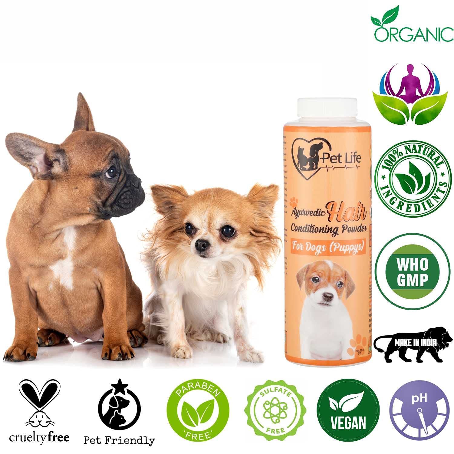 Pet Life Ayurvedic Hair Conditioning Powder for Dog (Puppy) for All Puppy Breeds-100 GM 3