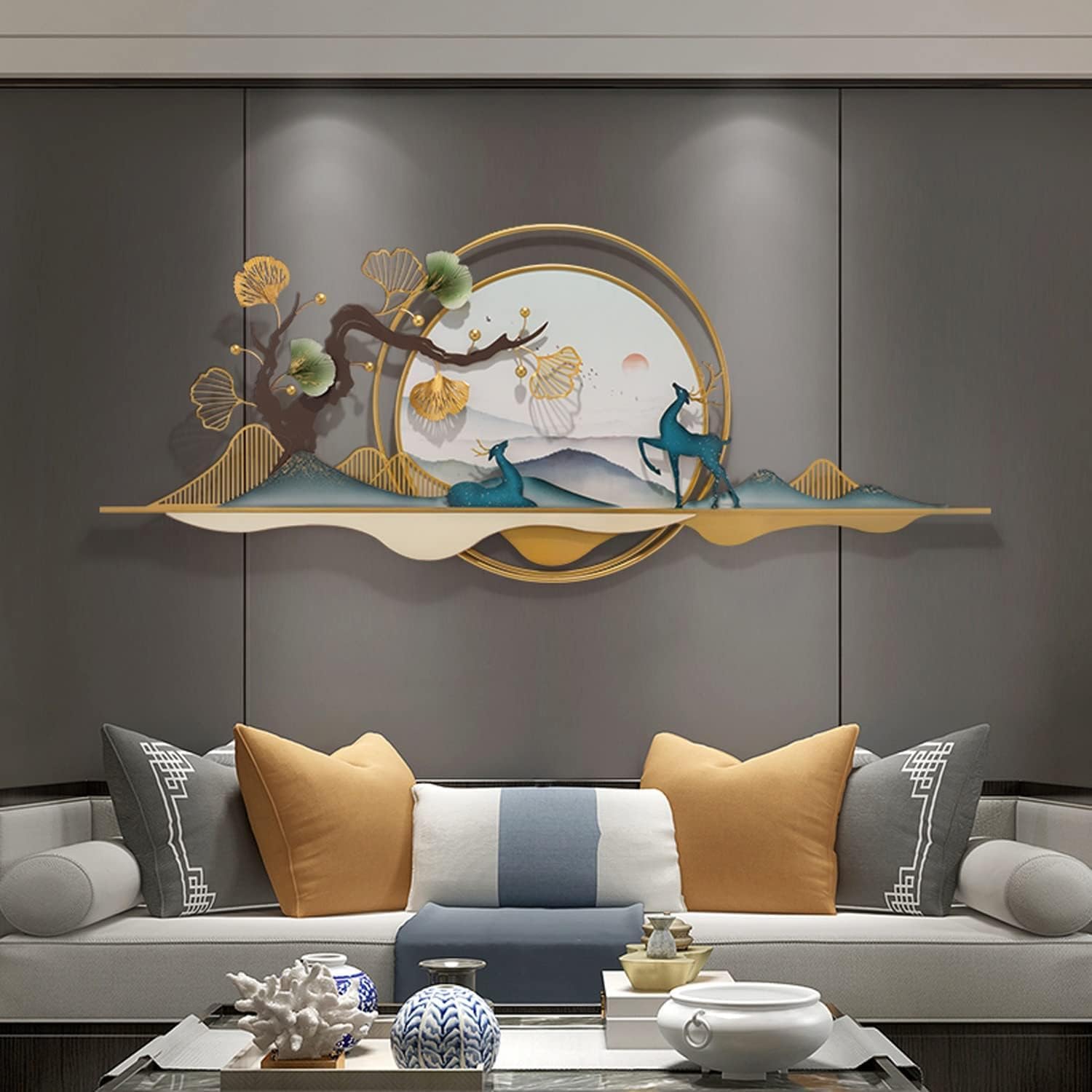 Sandhya Craft Iron Singgy Forest Decor Wall Art | Home decoration, Living Room,cafe, Hotel, Restaurant, office, Wall Décor | Color: Multicolor | Dimension: (60 * 2 * 25 INCH