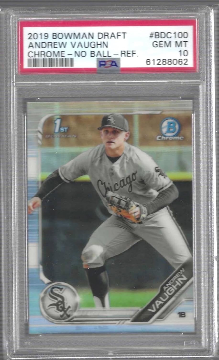 Andrew Vaughn 2019 Bowman Draft Chrome Silver Refractor 1st Prospect #100 Psa 10 - Baseball Cards