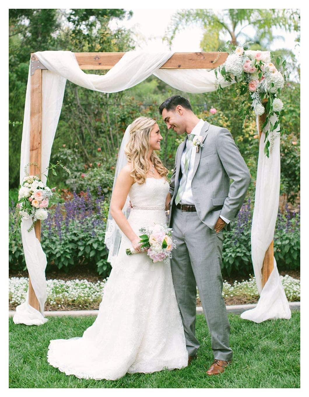 Wedding Arch Decorations 3 Panels 18FT White Arch Draping Chiffon