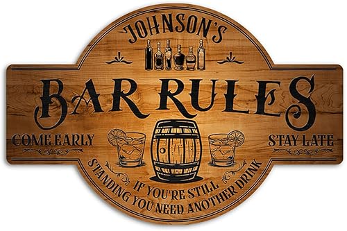 Miniatura 12 de THUYPT - Letrero de madera con reglas de barra para el hogar, bar, sótano, decoración de bar para colgar en la pared, letrero de madera impreso