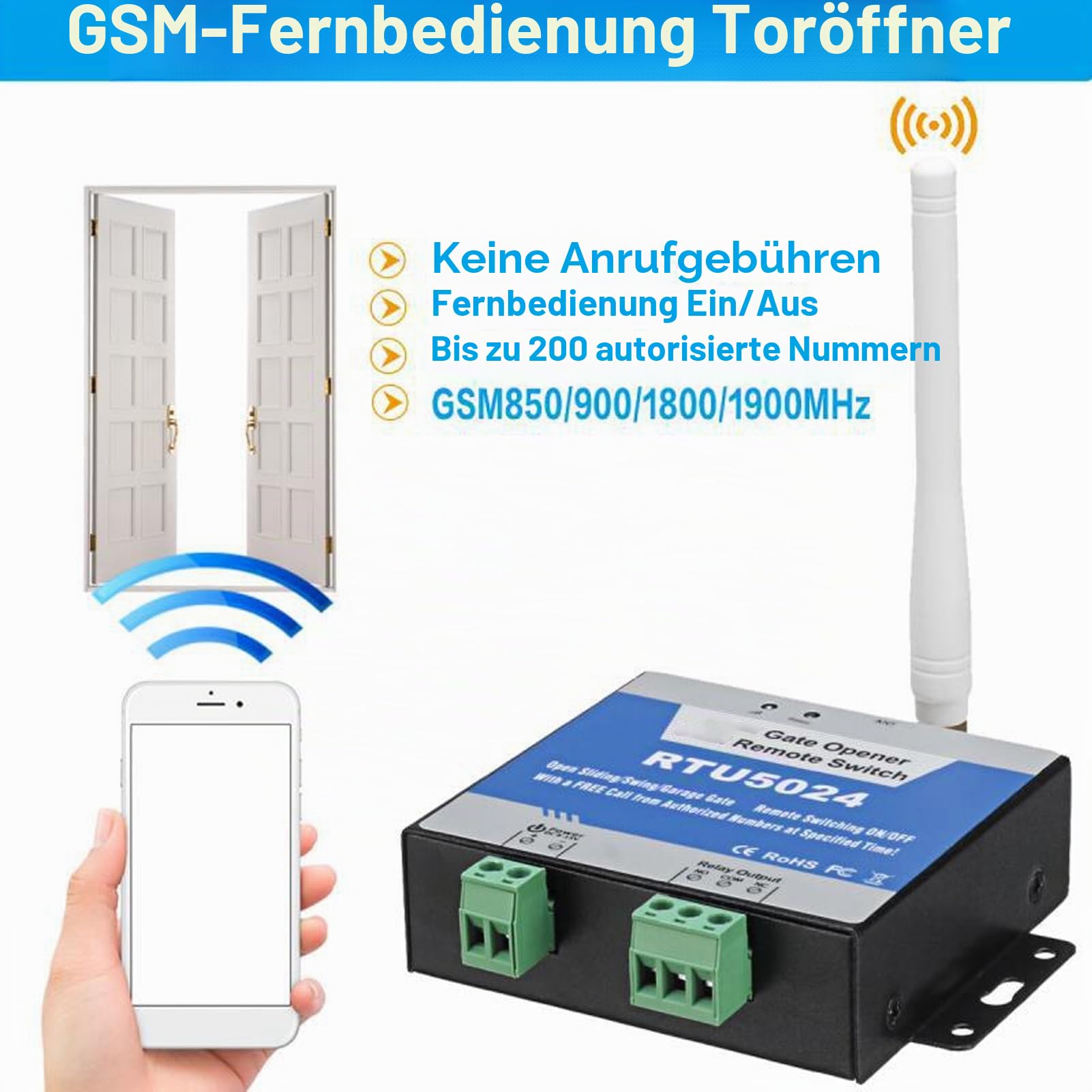 GSM Toröffner RTU5024 4G SMS Smart Alarm Smart ID Erkennung WiFi Fernbedienung GSM Fernbedienung Toröffner