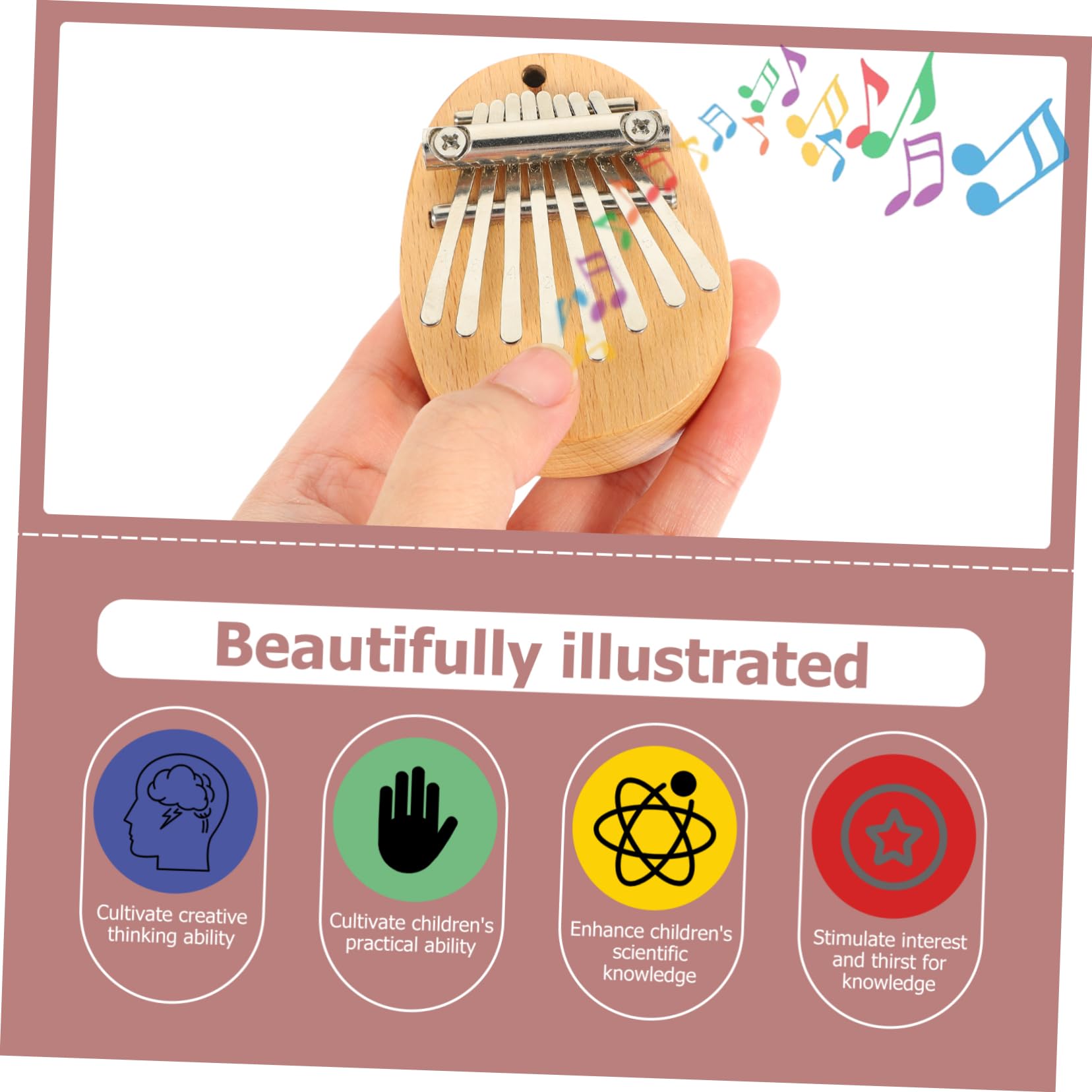 Alasum 5kawałki Miniaturowa Kalimba o Ośmiu Tonach Wygodny Instrument Muzyczny Dla Początkujących Ergonomiczny Zespół z Bukowego Drewna Przenośny Pianino Palce Doskonała Dla