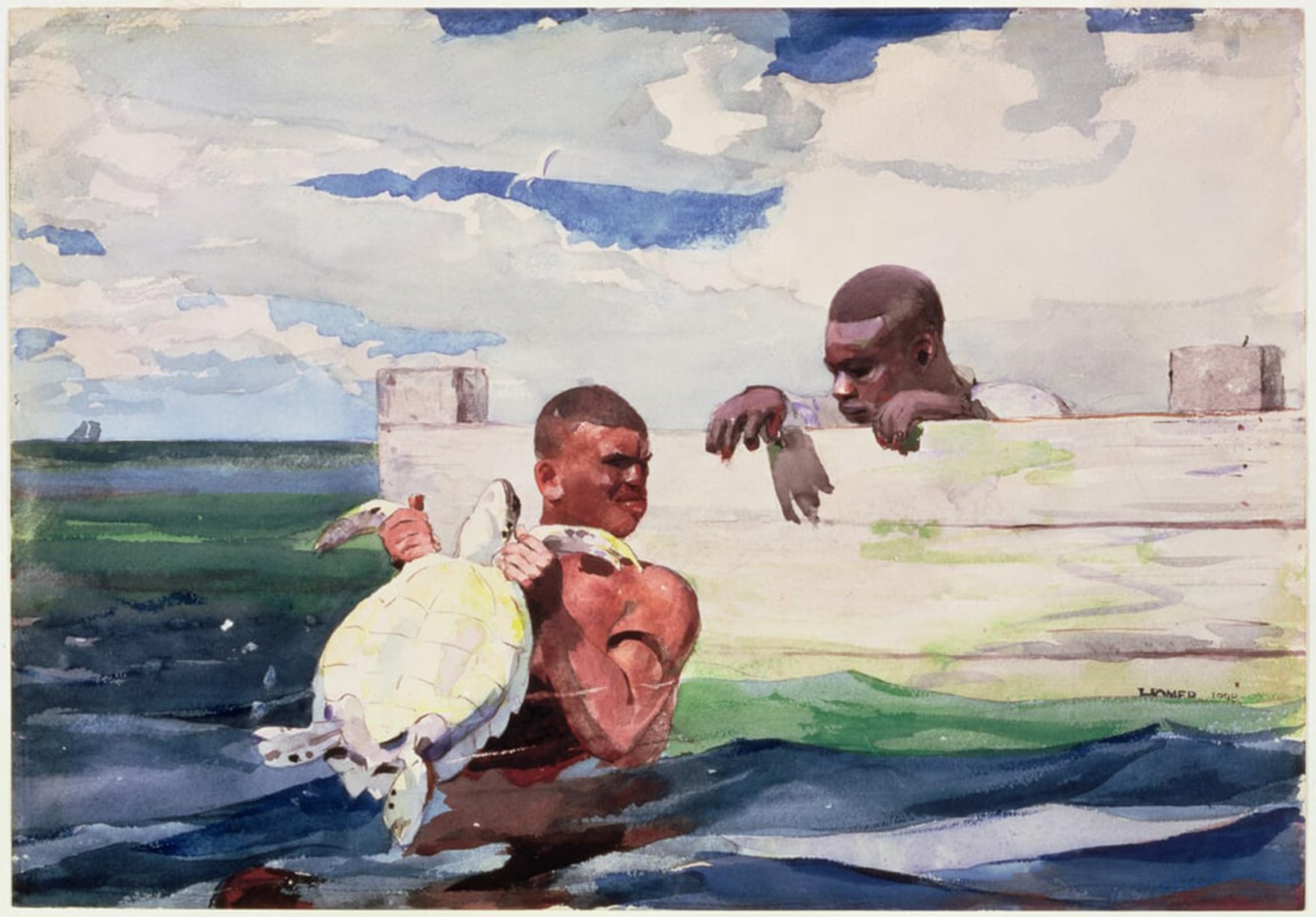 Toile Winslow Homer 60x90cm pour habiller un mur vide de salon moderne