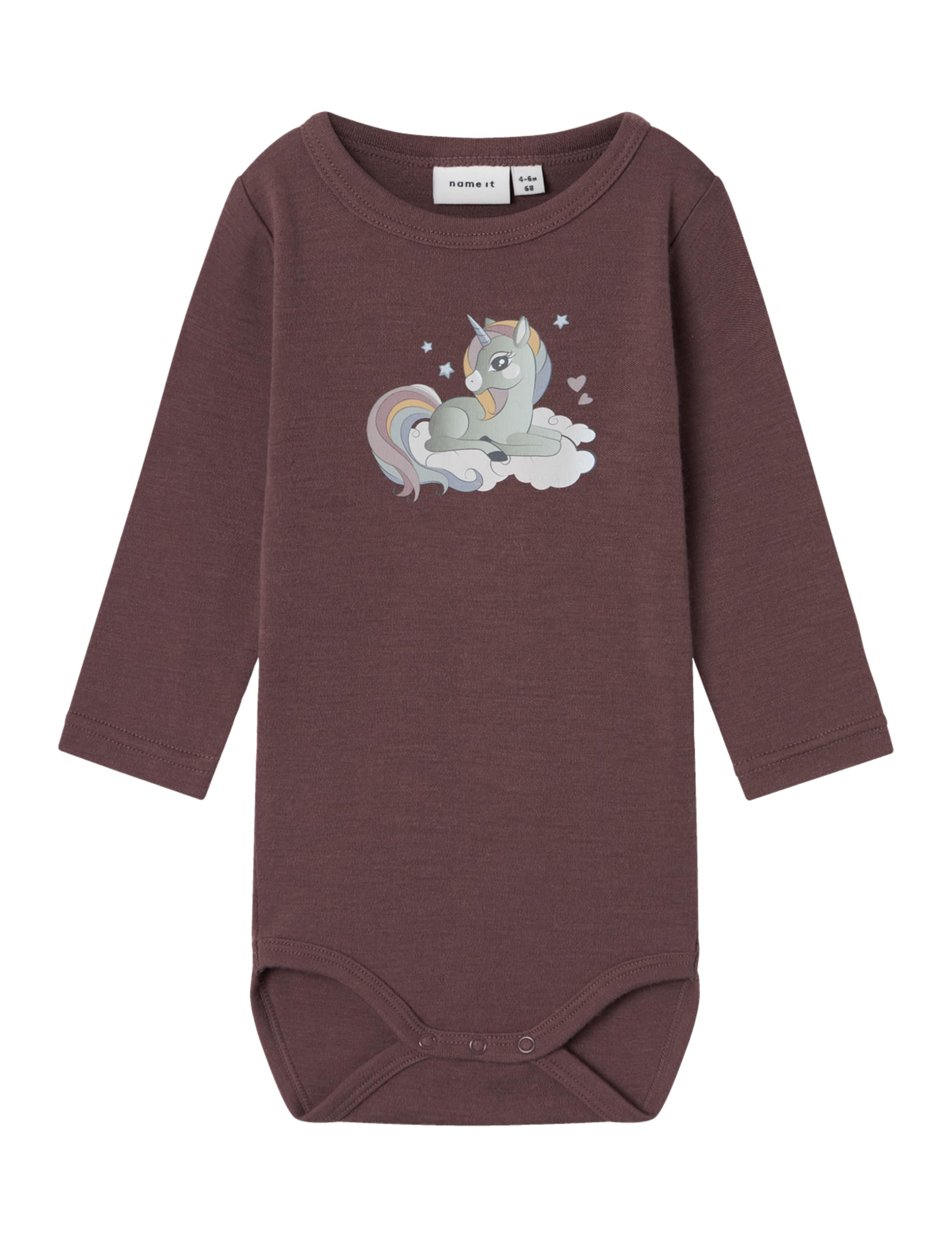 NAME IT Body z długim rękawem Niemowlęta - dziewczynki Nbfwillitus Wool Ls Body Noos