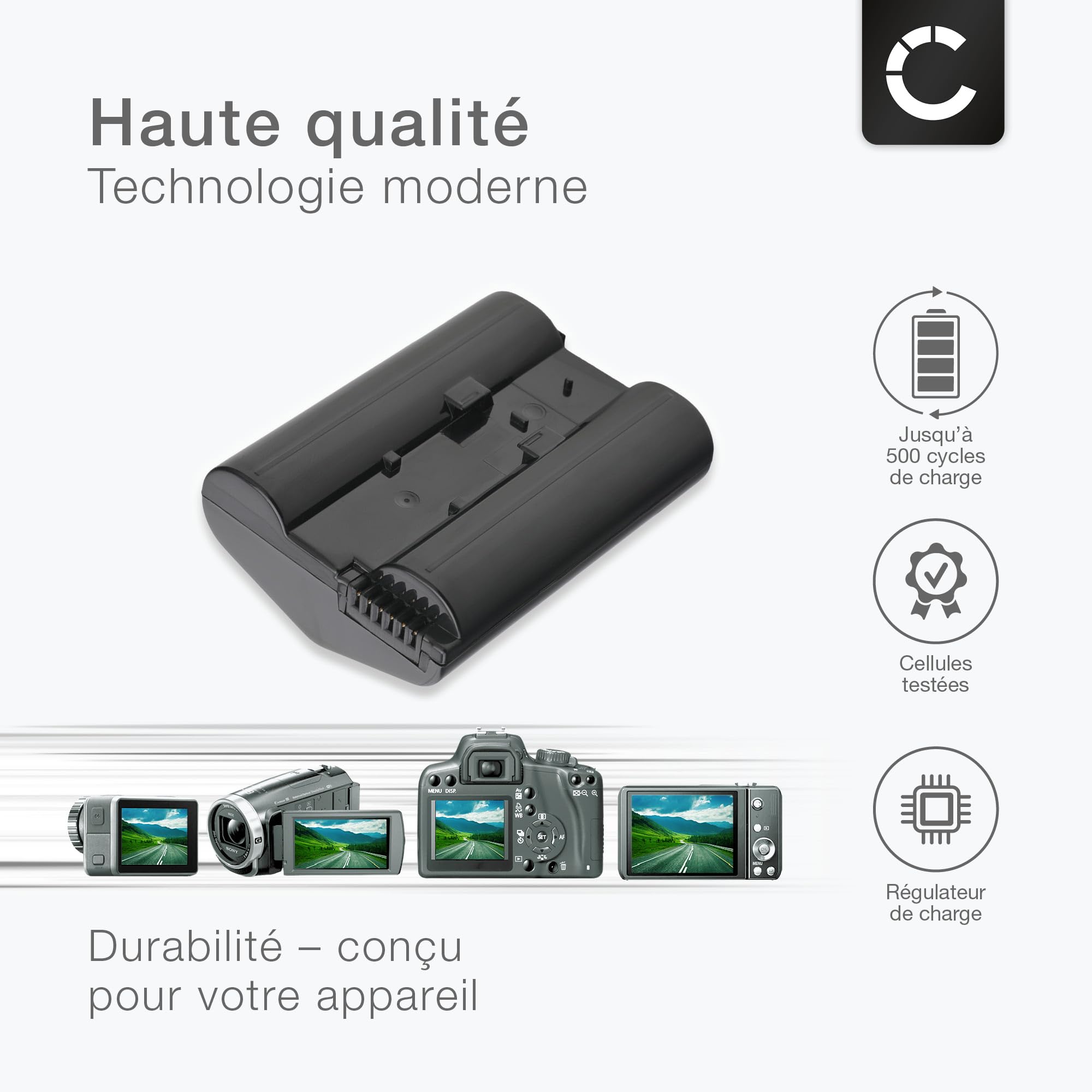 CELLONIC, Batterie pour Caméra, Compatible avec Nikon D3, EN-EL4a, D3s, en-EL4, D2X, D3X, F6 (11.1V, 1800mAh)