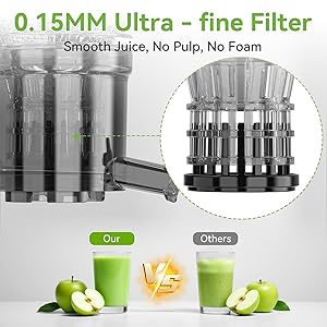 Cold Press Juicer - 5.3" Large Feed Chute Juicer Machines for Whole Vegetables & Fruits, 99% High Juice Yield, Quiet & Easy to Clean Slow Masticating Juicer, BPA-Free, Preserves More Nutrients (Black)