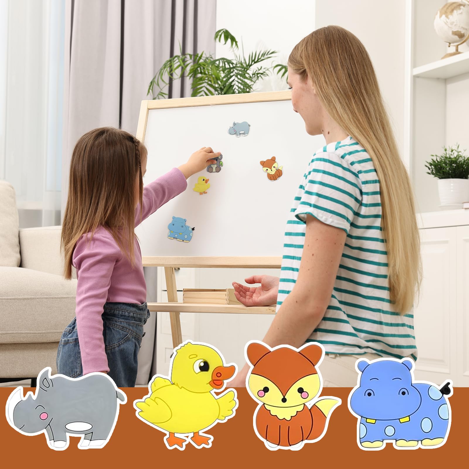 Magnets Frigo Enfant Animaux 3D - Jeu Éducatif Magnétique PVC Pour Tout-Petits