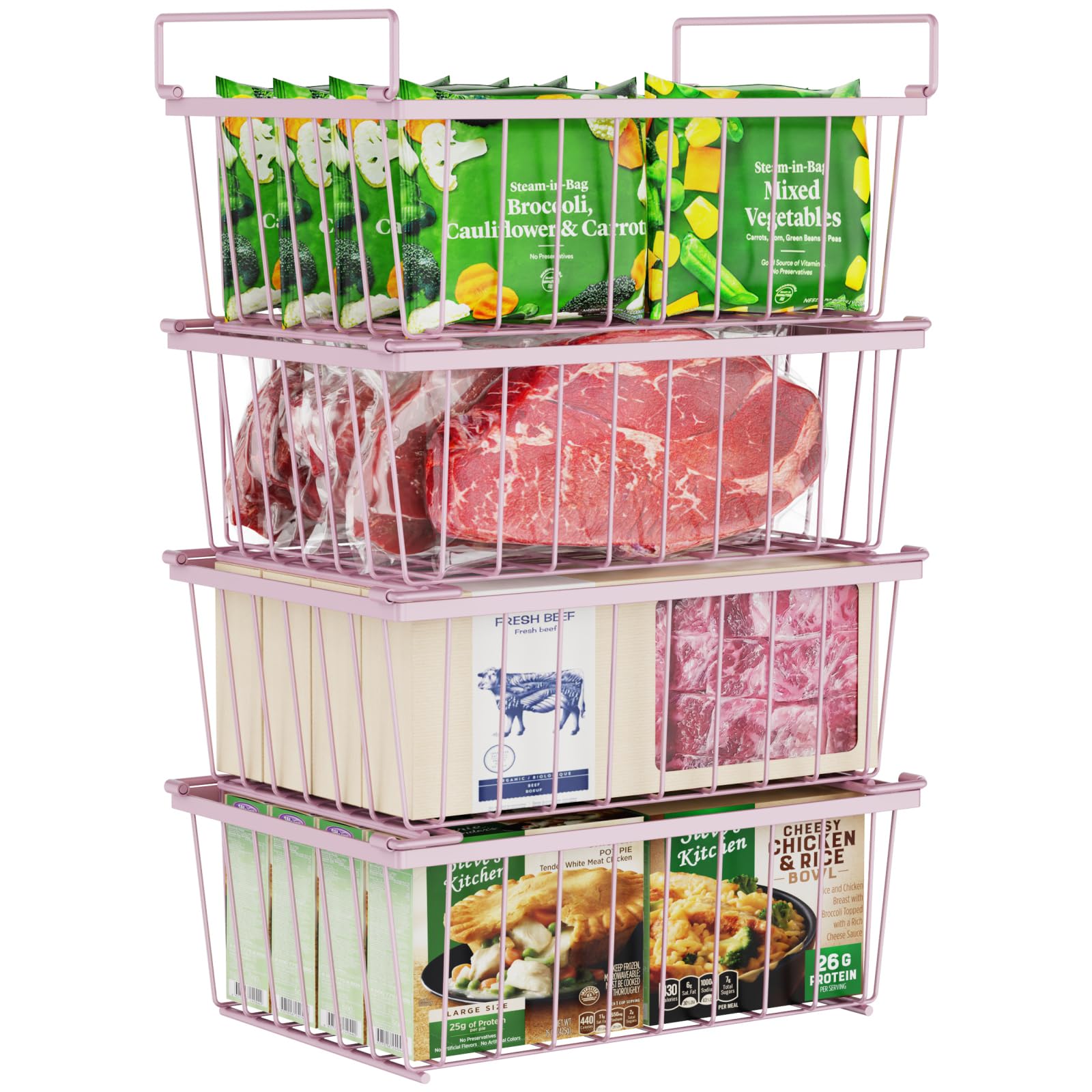 Snapklik.com : iSPECLE Deep Freezer Organizer Bins - 4 Pack Medium ...