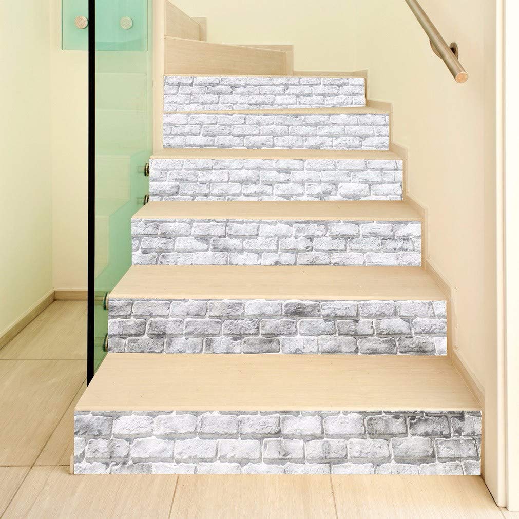 A.Monamour Adhésif Sticker Contremarche Escalier 3D Carte Du Monde Contour Dessin Croquis Fond Blanc Vinyle Autocollants Stickers Carrelage Carreaux Escalier Lot De 13 Bandes (1m X 18 Cm