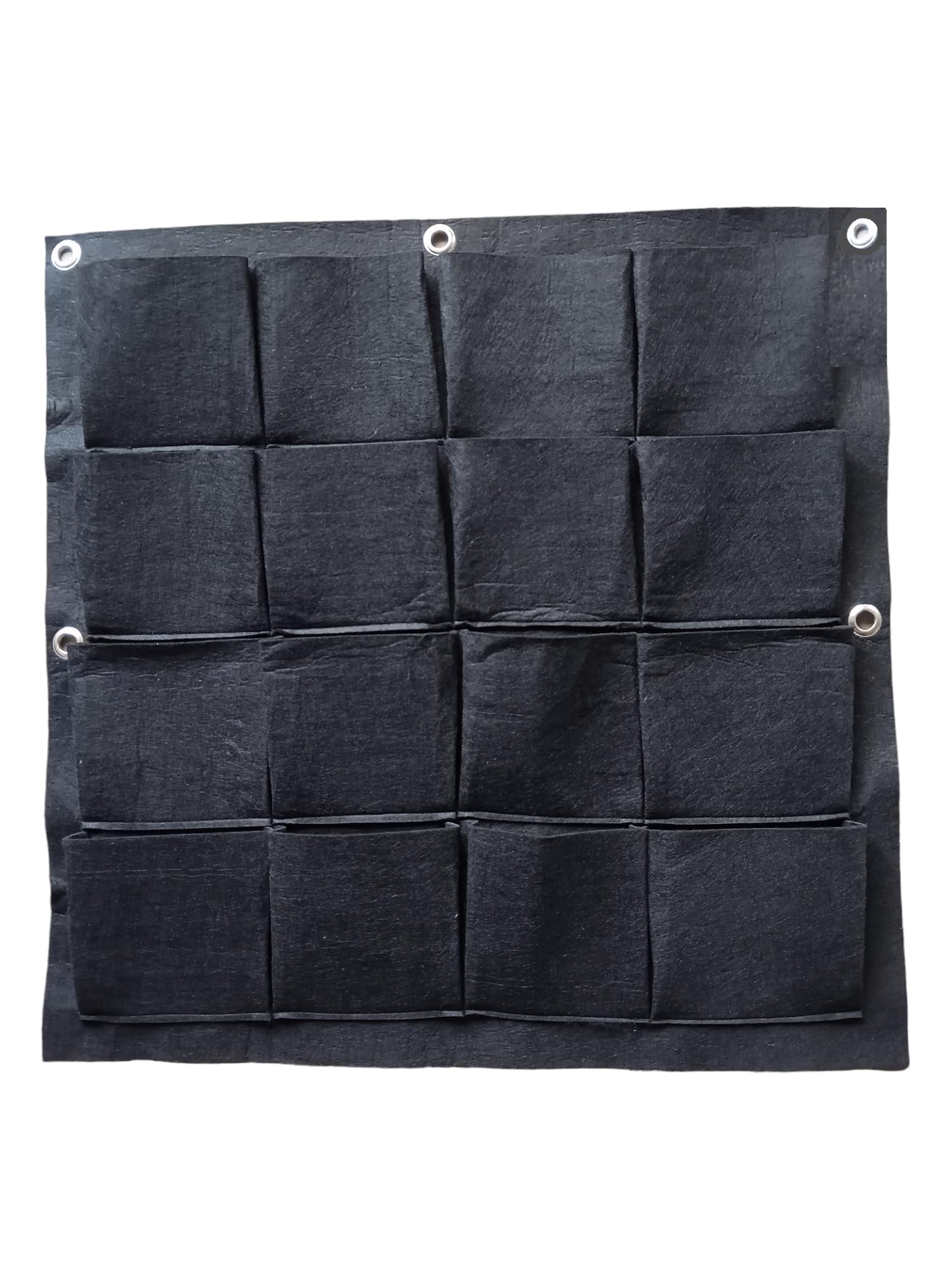 UTKARSH 400 GSM Vertical Wall Hanging Geo Fabric Pocket Plants Grow Bags | Indoor-Outdoor Gardening, Wall Decor for Patios & Home Gardens | Dark Grey, 16 Roomy Pockets, Pack of 1