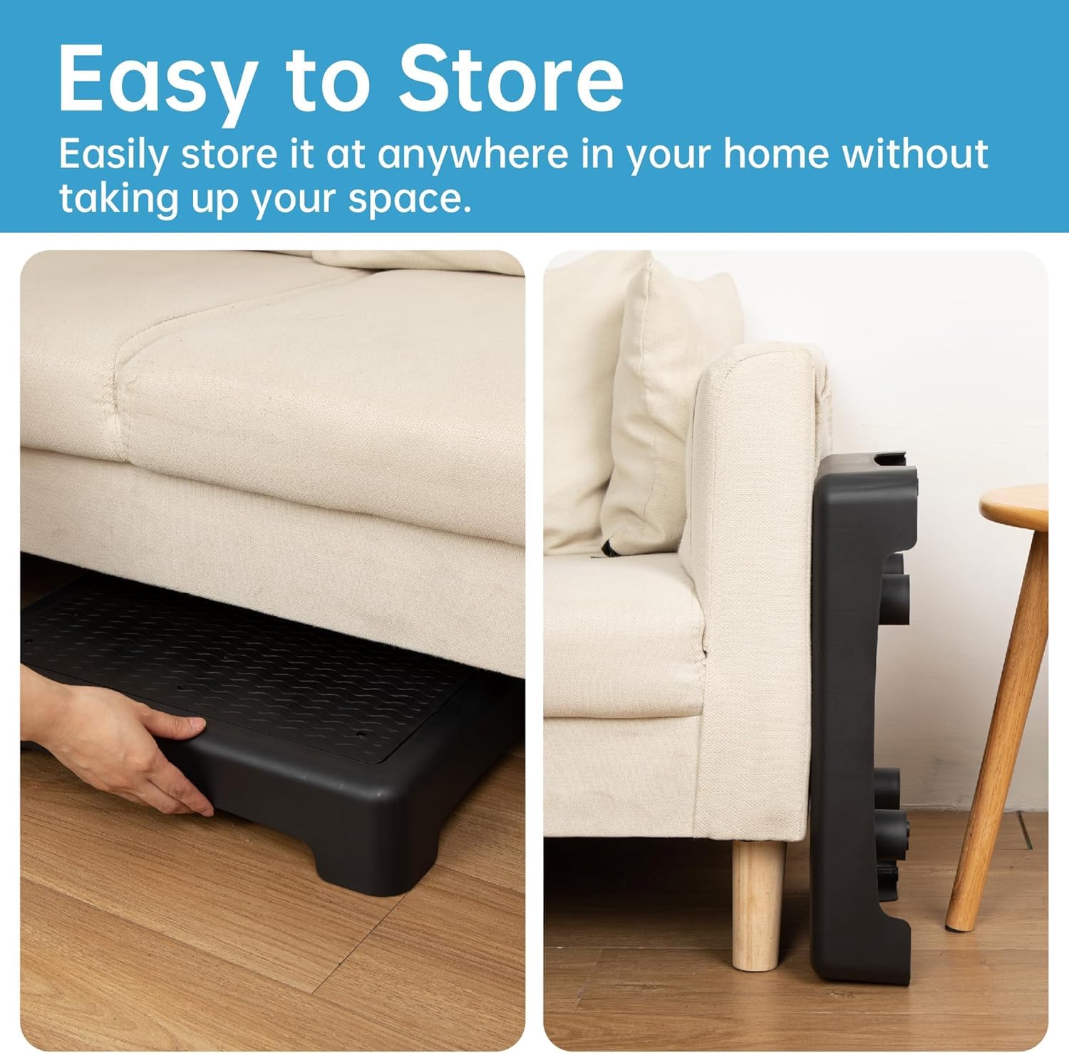 StrongTek Half Step Hocker für Erwachsene und ältere Menschen, Kunststoff Mobility Step, Ergonomischer Büro Fußhocker, 3" Höhe, rutschfest, kompakt und leicht, 350 lbs Kapazität