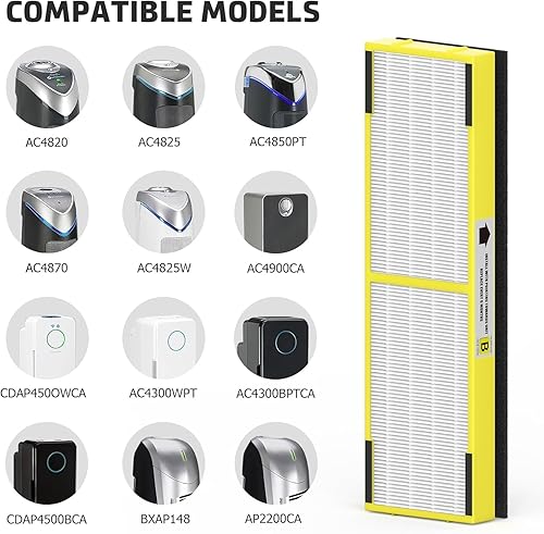 Miniatura 5 de Paquete de 2 filtros de repuesto HEPA FLT4825 B compatibles con purificador de aire Guardian AC4825 AC4300 AC4800 AC4900 AC4850, paquete de 2