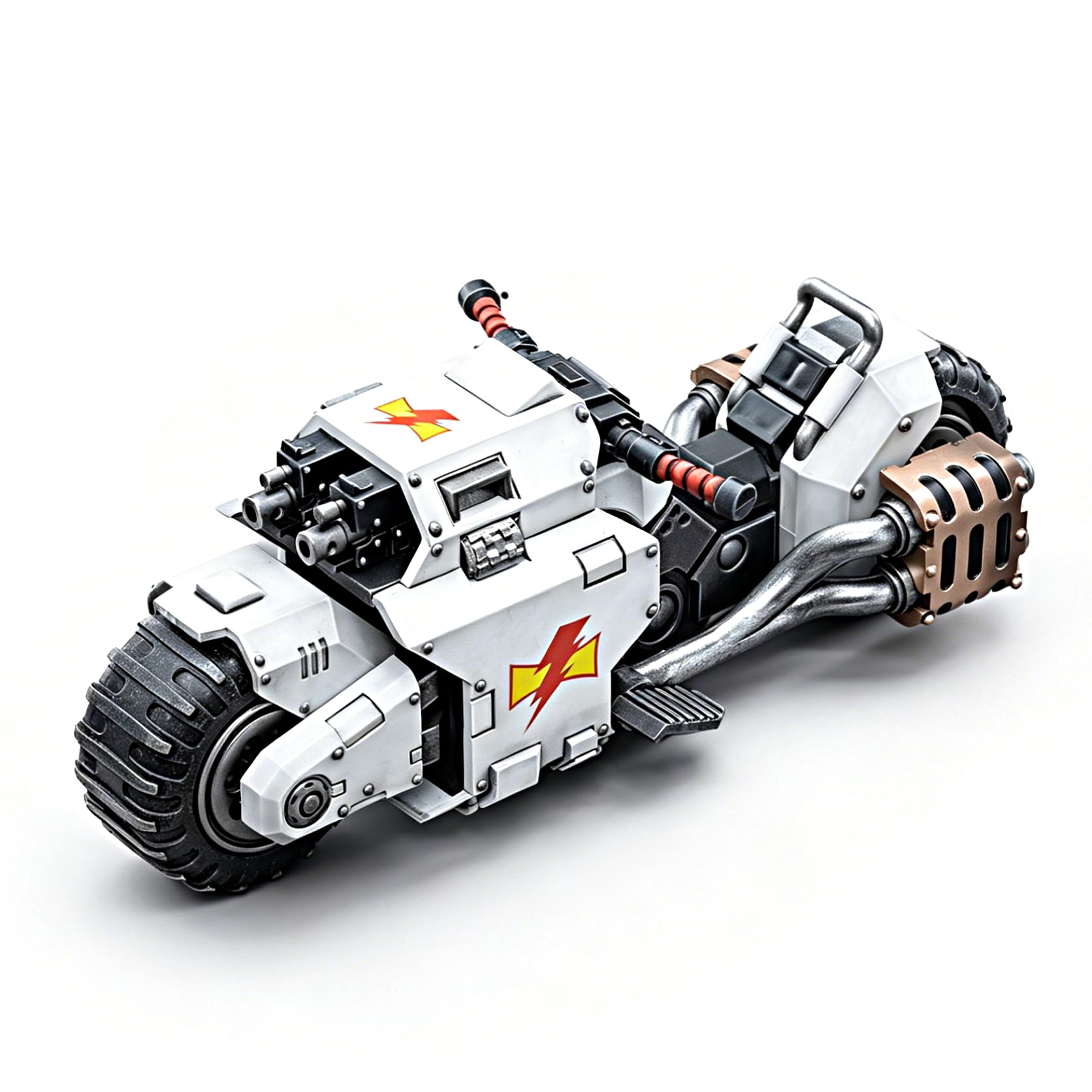 TOYVERSE JOYTOY Warhammer 40K White Scars Raider-pattern Combat Bike with twin-linked bolt rifles 1/18 Scale Collectible Vehicle Assault Bike for Ages 15+